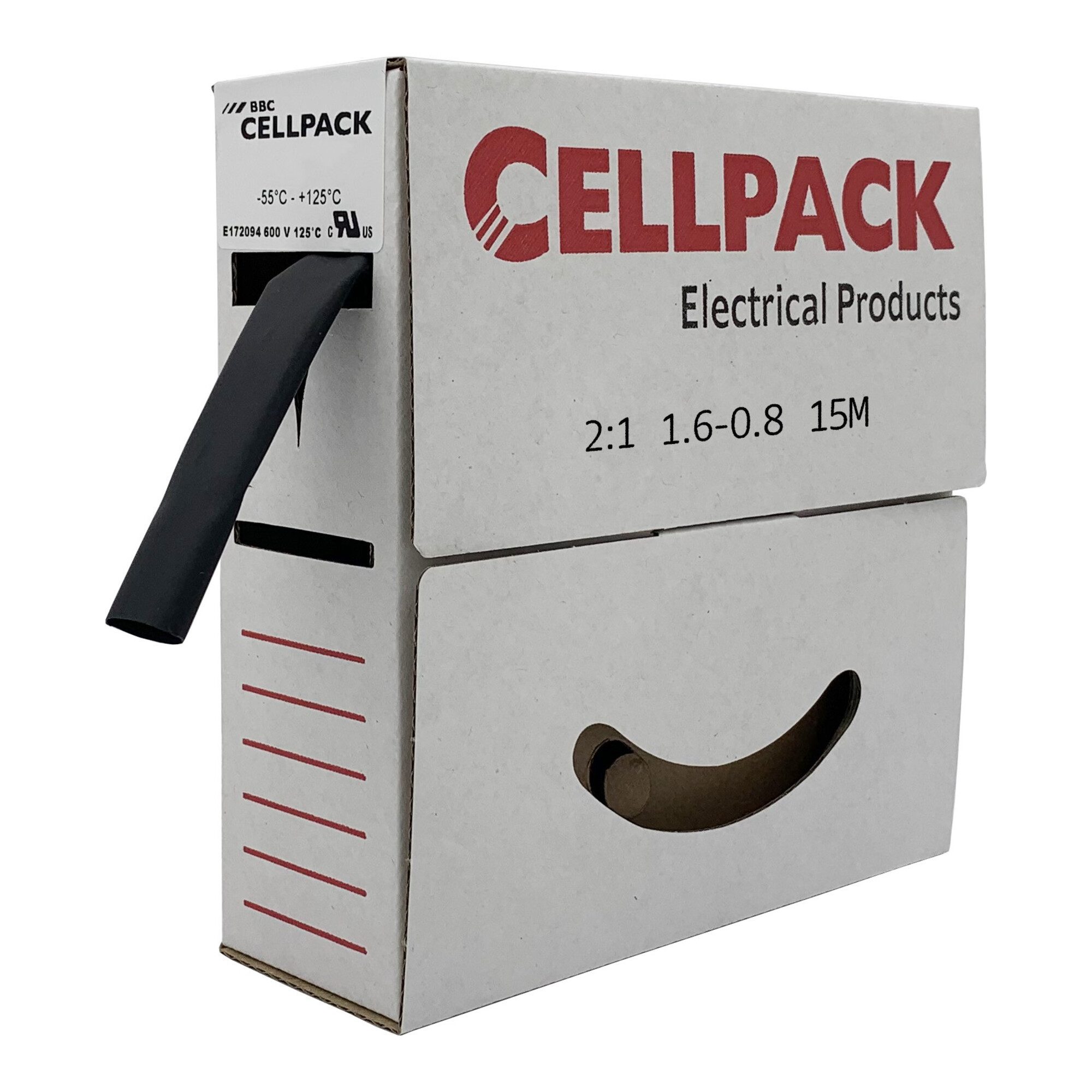 CellPack Crimpzange Cellpack Schrumpfschlauch in Abrollbox 15m SB 1.6-08 sw