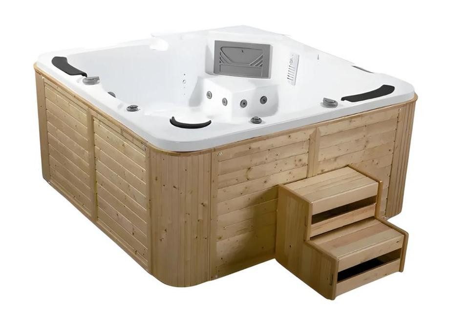 JVmoebel Whirlpool-Badewanne Beige Spa Whirlpool 200x200 cm - Acryl Hydromassagewanne, Made in Europe