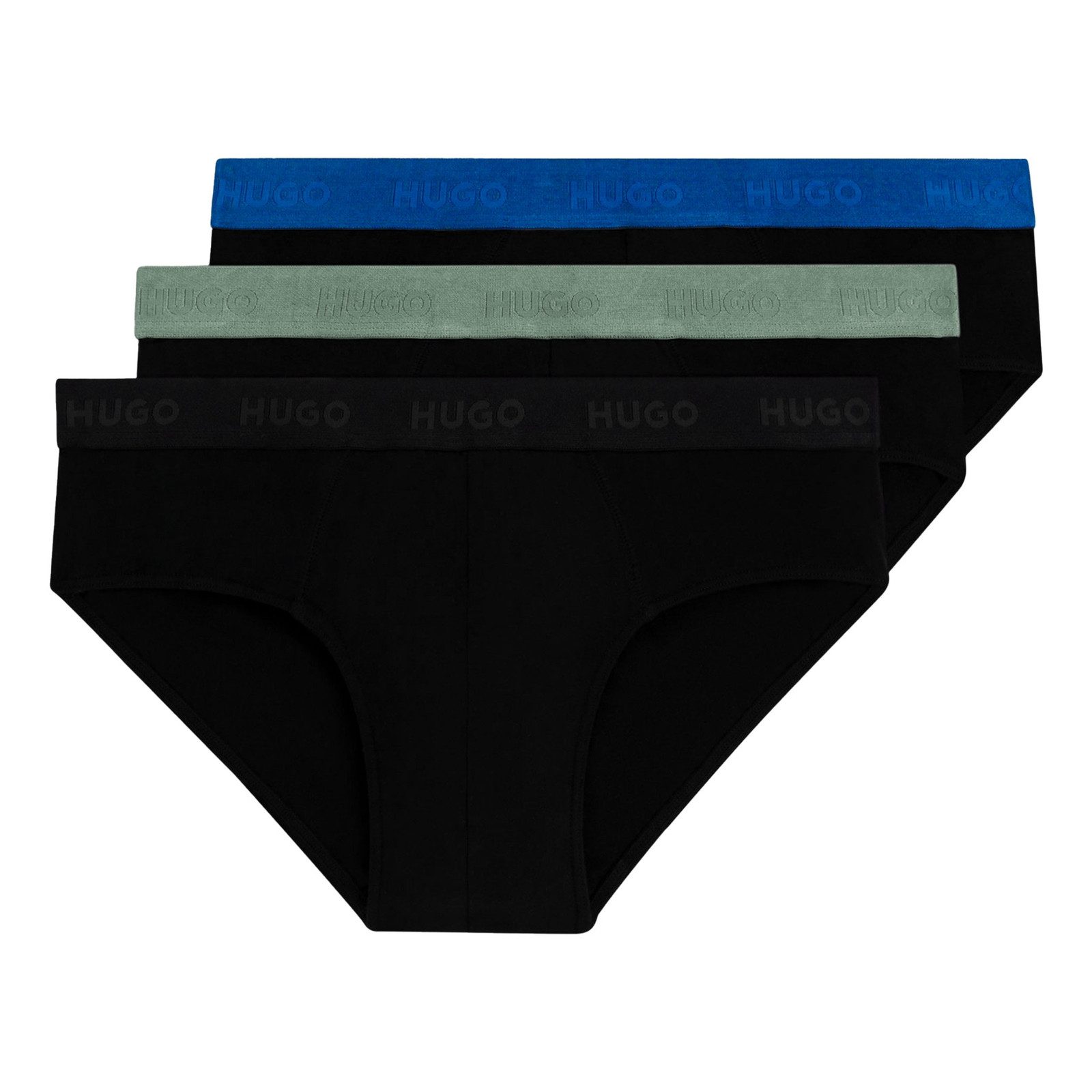 HUGO Slip Hipbrief Tripletpack (3-St., 3 Stück) mit umlaufendem Markenschriftzug am Bund