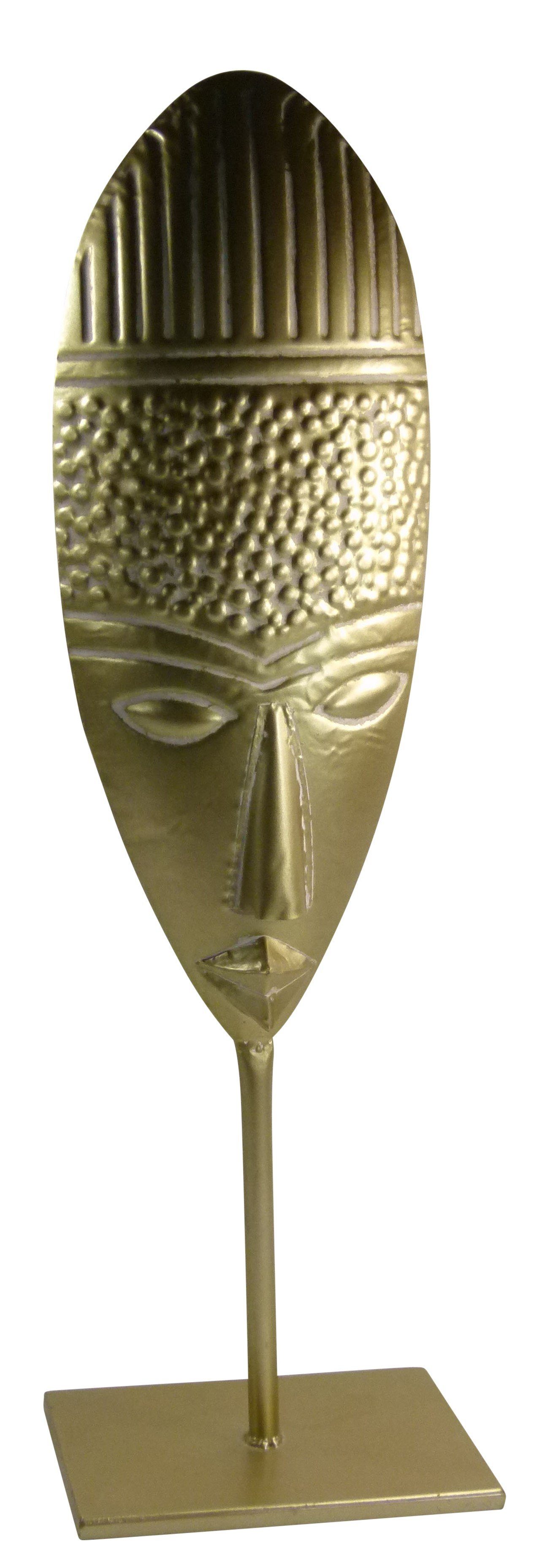 GlasArt Maske 57,5x18,5cm Wunderschönes Gold Metall Deko-Stand Dekoobjekt Deko-Objekt