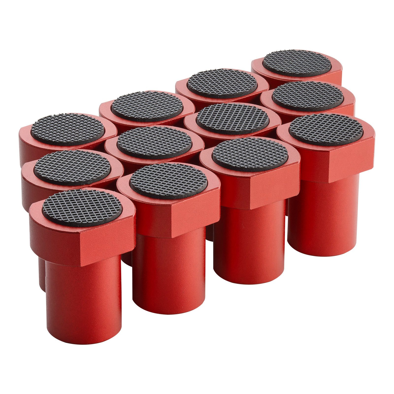 SO-TECH® Klemmen Bankhaken Klemmhaken für Ø 20 mm Raster in Werkbänken, (12-St), Bench Dog mit rutschfester Auflage Spannbacken