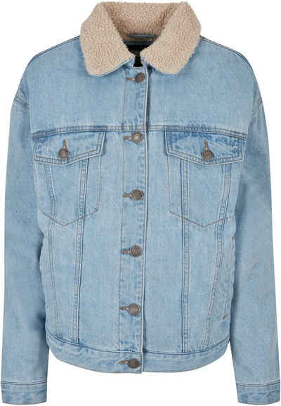 URBAN CLASSICS Jeansjacke Damen Ladies Oversized Sherpa Denim Jacket (1-St)