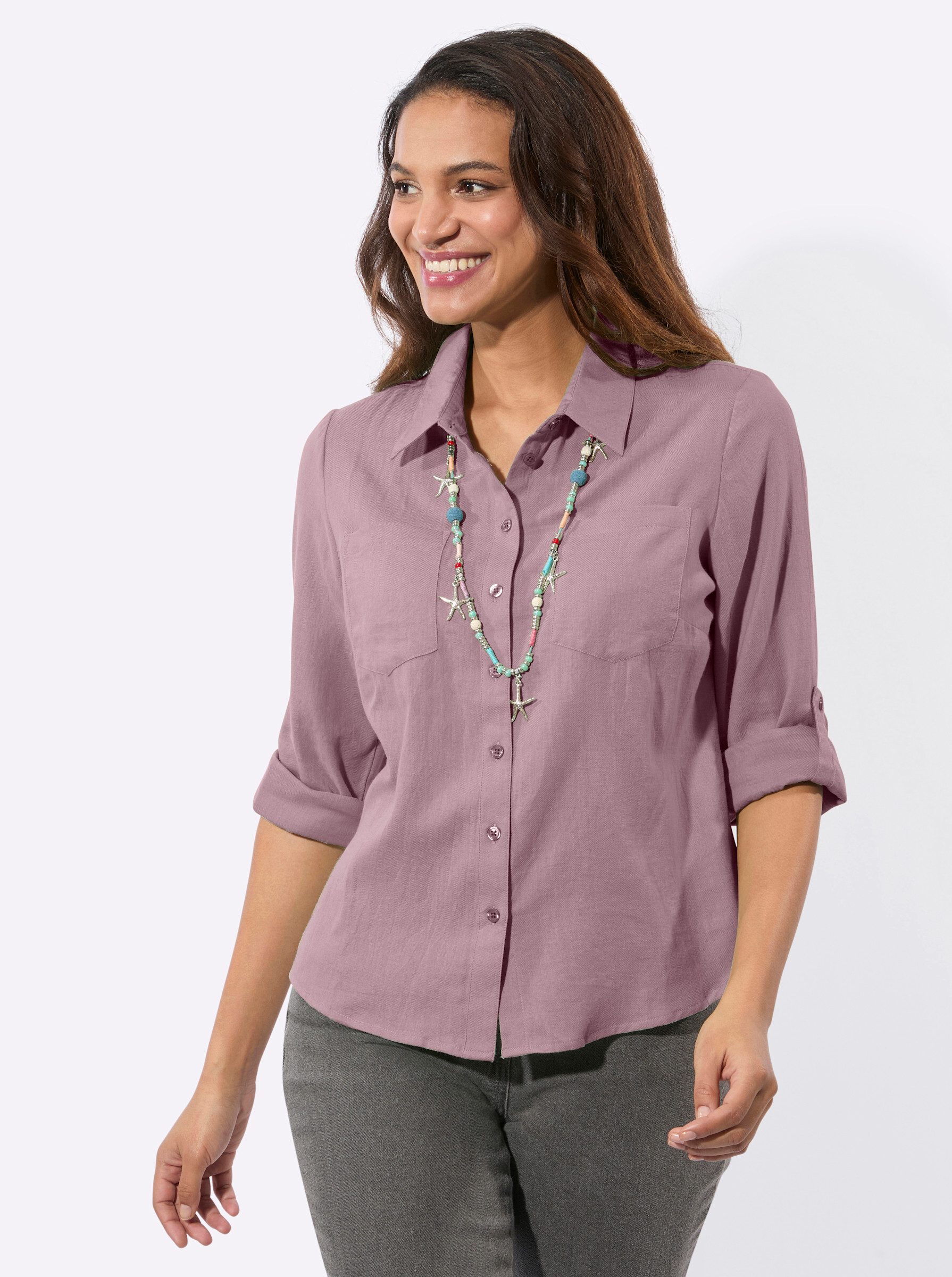 Witt Klassische Bluse Flanell-Bluse Langarm