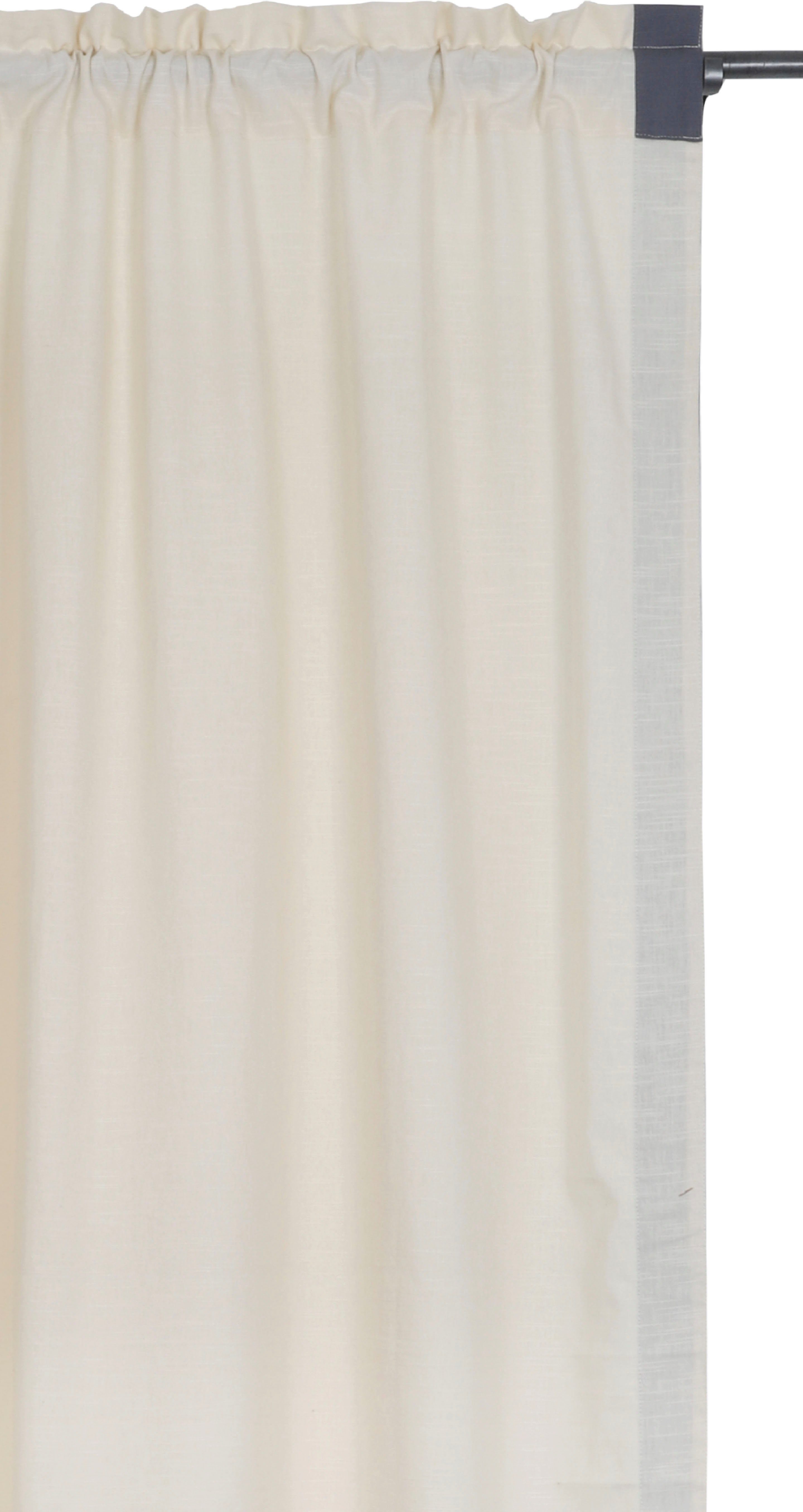 Vorhang Matias, andas, Stangendurchzug (1 monochrom, blickdicht, Größen blickdicht, verschiedene beige St)