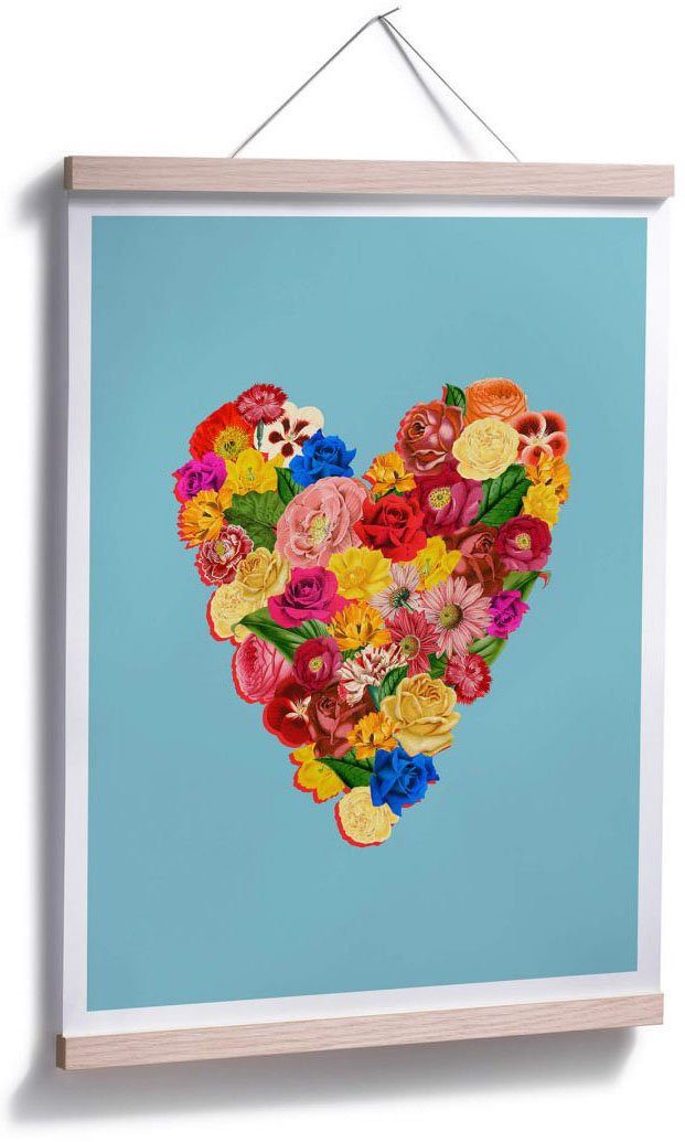 (1 Blumen Poster St) Herz Herz, Wall-Art