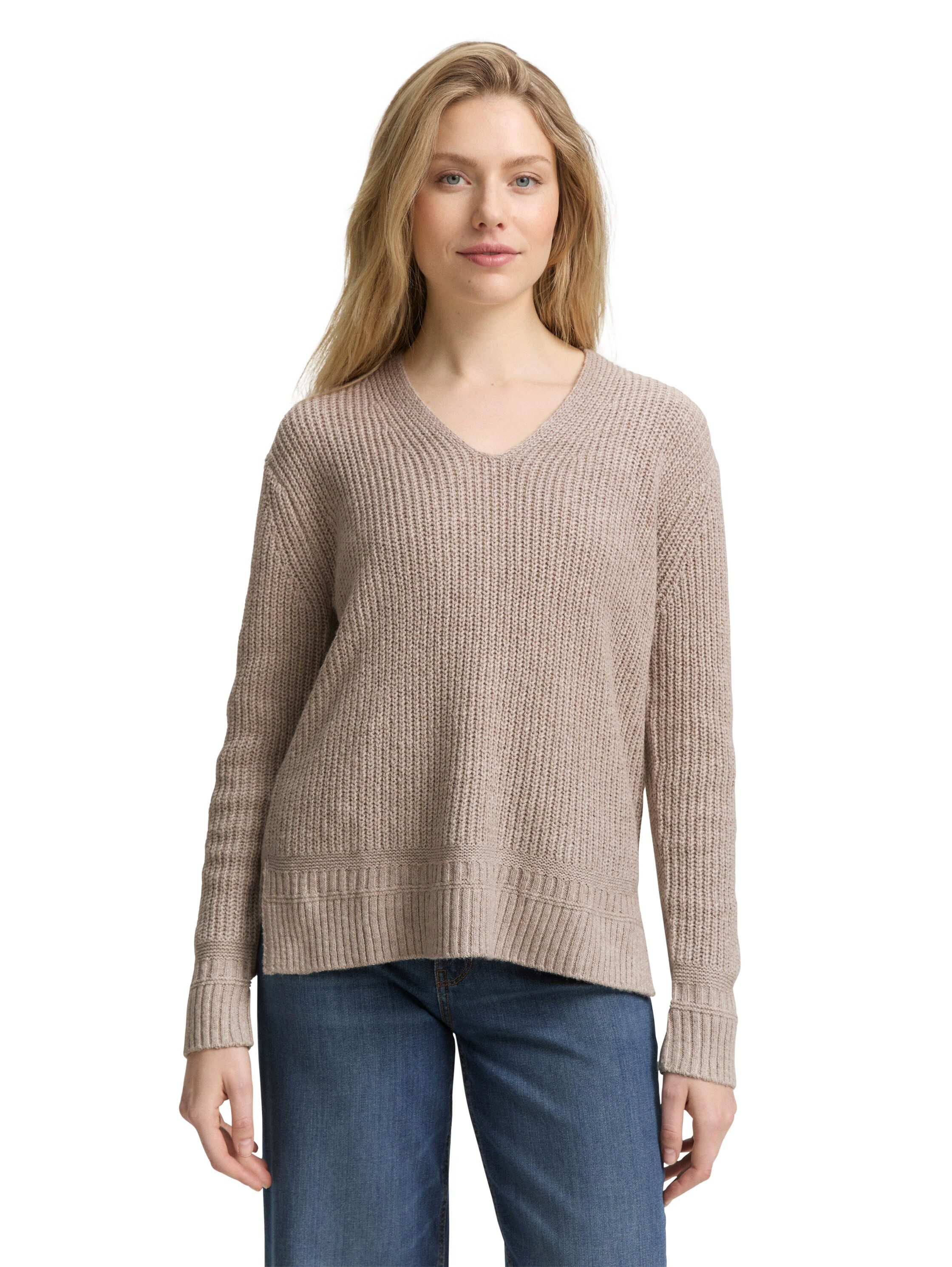 TOM TAILOR Strickpullover mit Rippstruktur günstig online kaufen