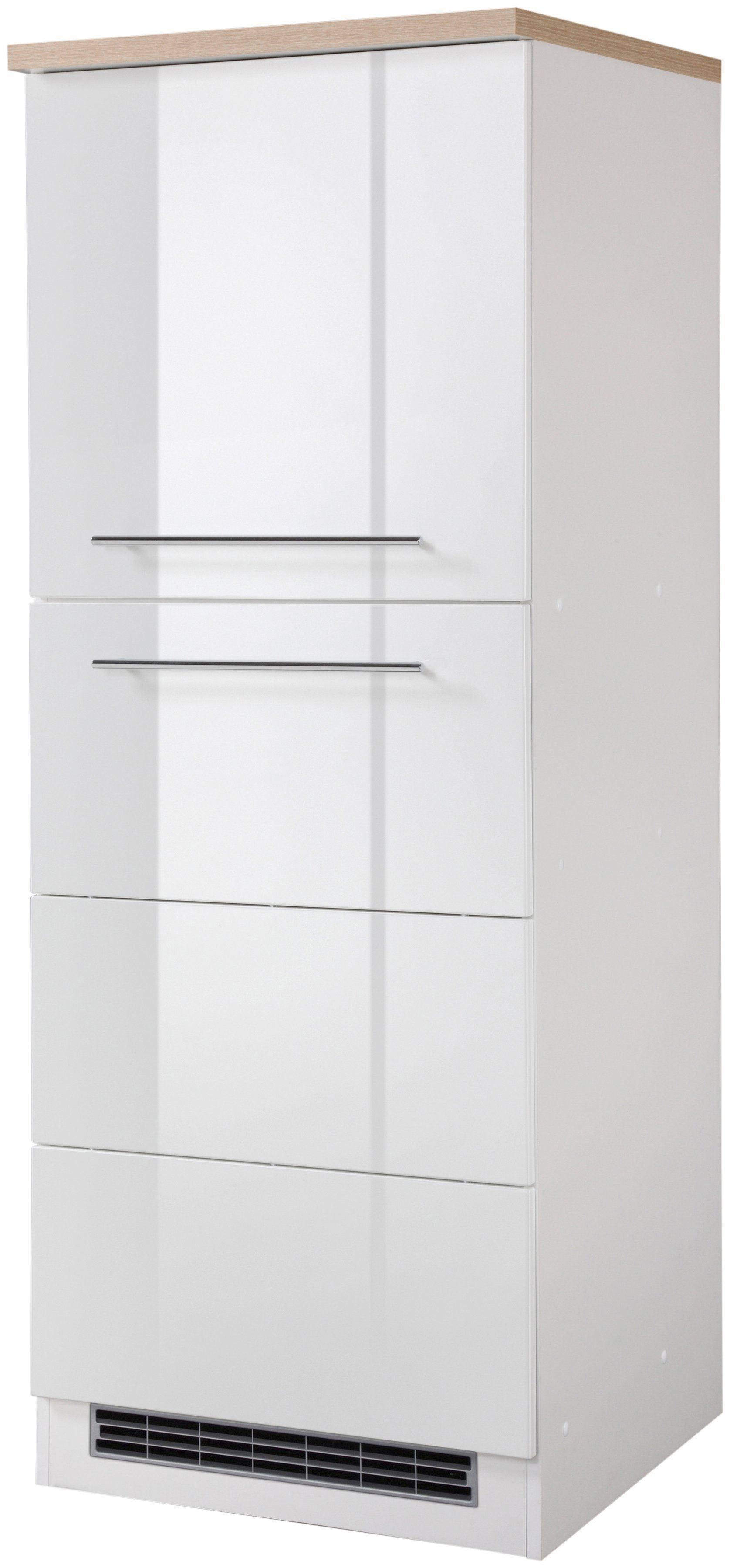 HELD MÖBEL Kühlumbauschrank Wien 60 cm breit, für Einbaukühlschrank weiß Hochglanz | weiß | Umbauschränke