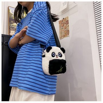 SOTOR Umhängetasche Panda Kleine Tasche Plüsch Schulter (Cartoon Panda Crossbody Tasche Neue Kinder Geschenk Reise Geldbörse Handy Tasche Plüsch Umhängetasche Frauen Tasche)