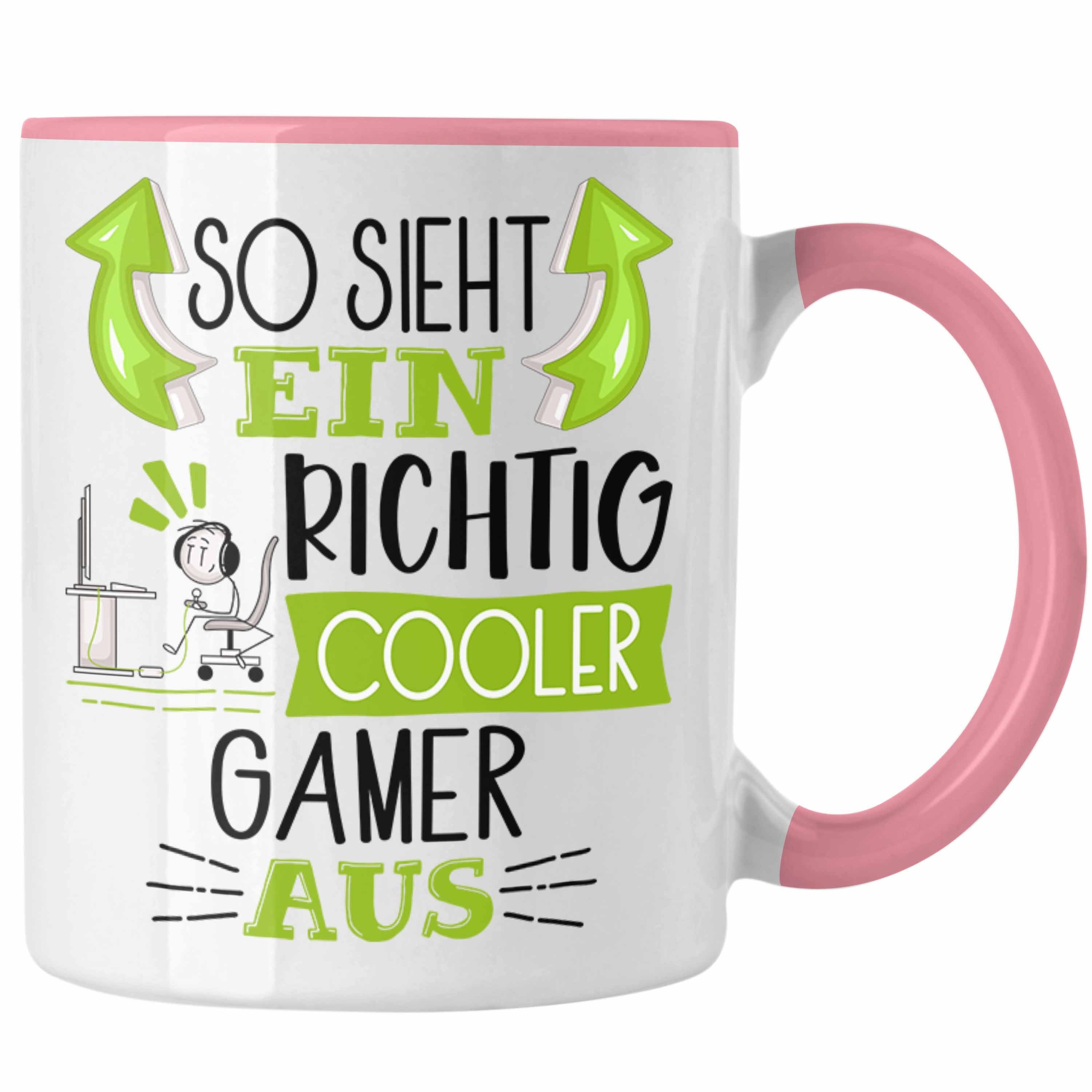 Trendation Tasse Ein So Aus Rosa Geschenk Gamer Spruch Tasse Lustiger Cooler Richtig Sieht