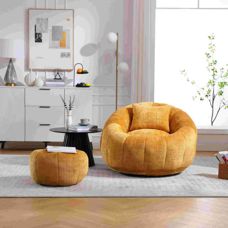 IDEASY Sitzsack Sessel, Chaiselongue-Sofa , mit Fußstütze, geeignet für Schlafzimmer, Wohnzimmer und Büros