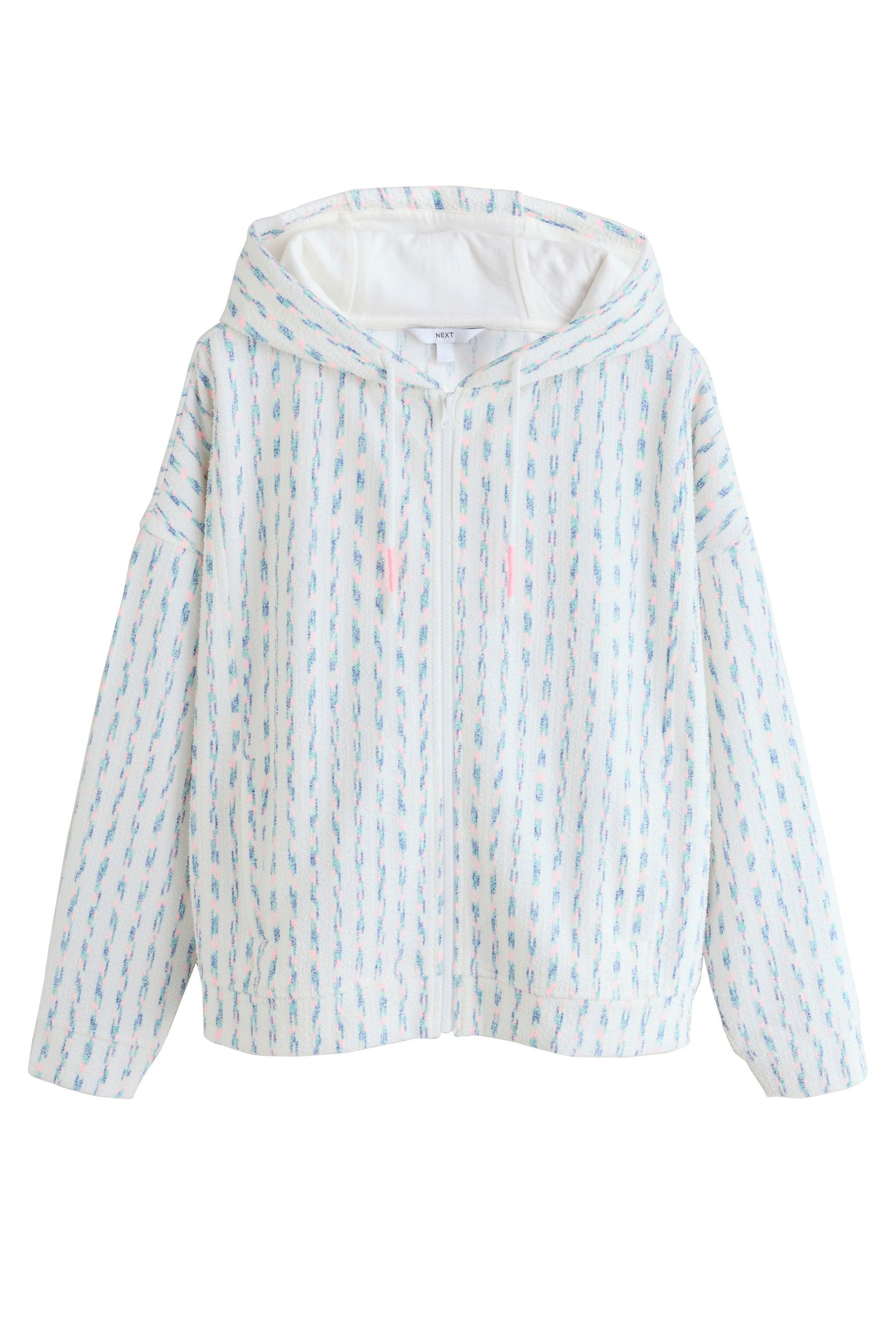 Kapuzenpullover Frottee-Hoodie mit durchgehendem Reißverschluss