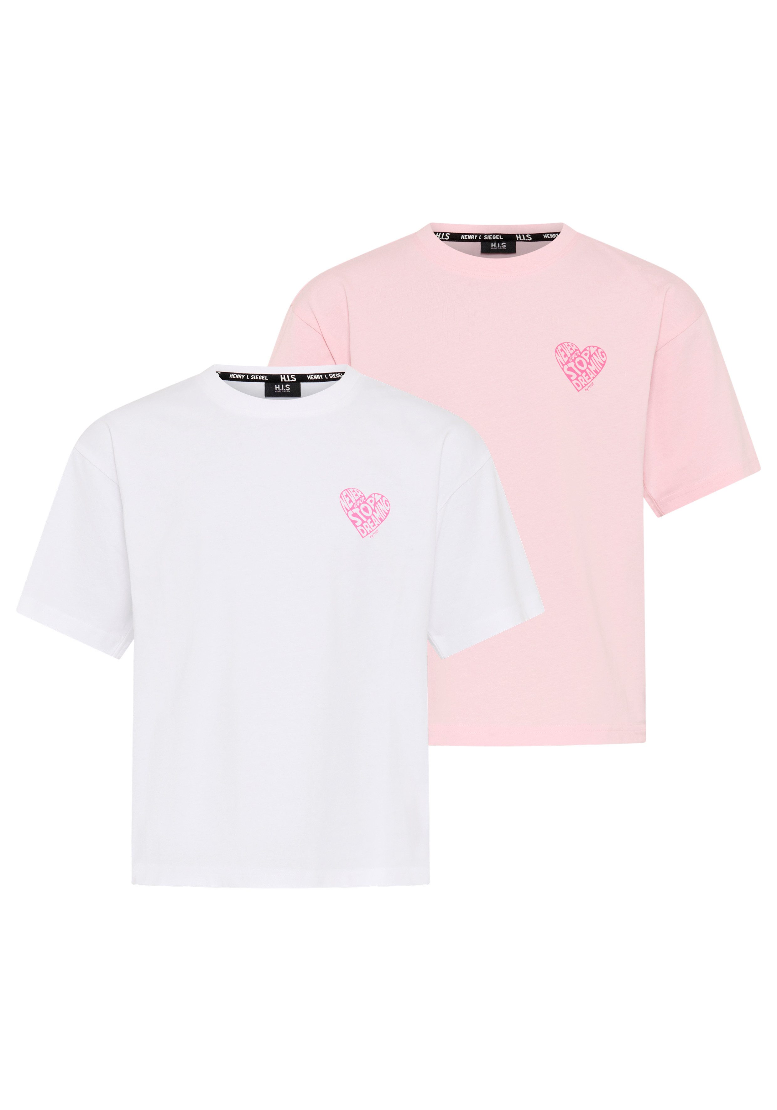 T-Shirt 2er Pack H.I.S Shirts mit Rückenprint für Mädchen