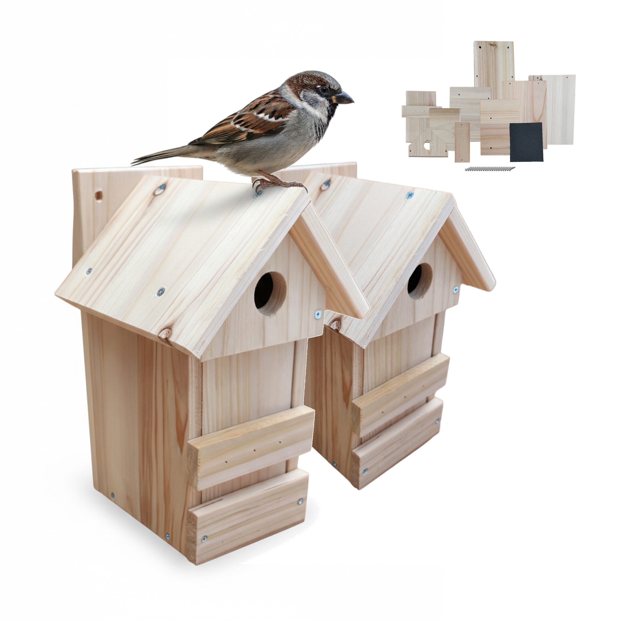 relaxdays Nistkasten DIY Nistkasten im 2er Set