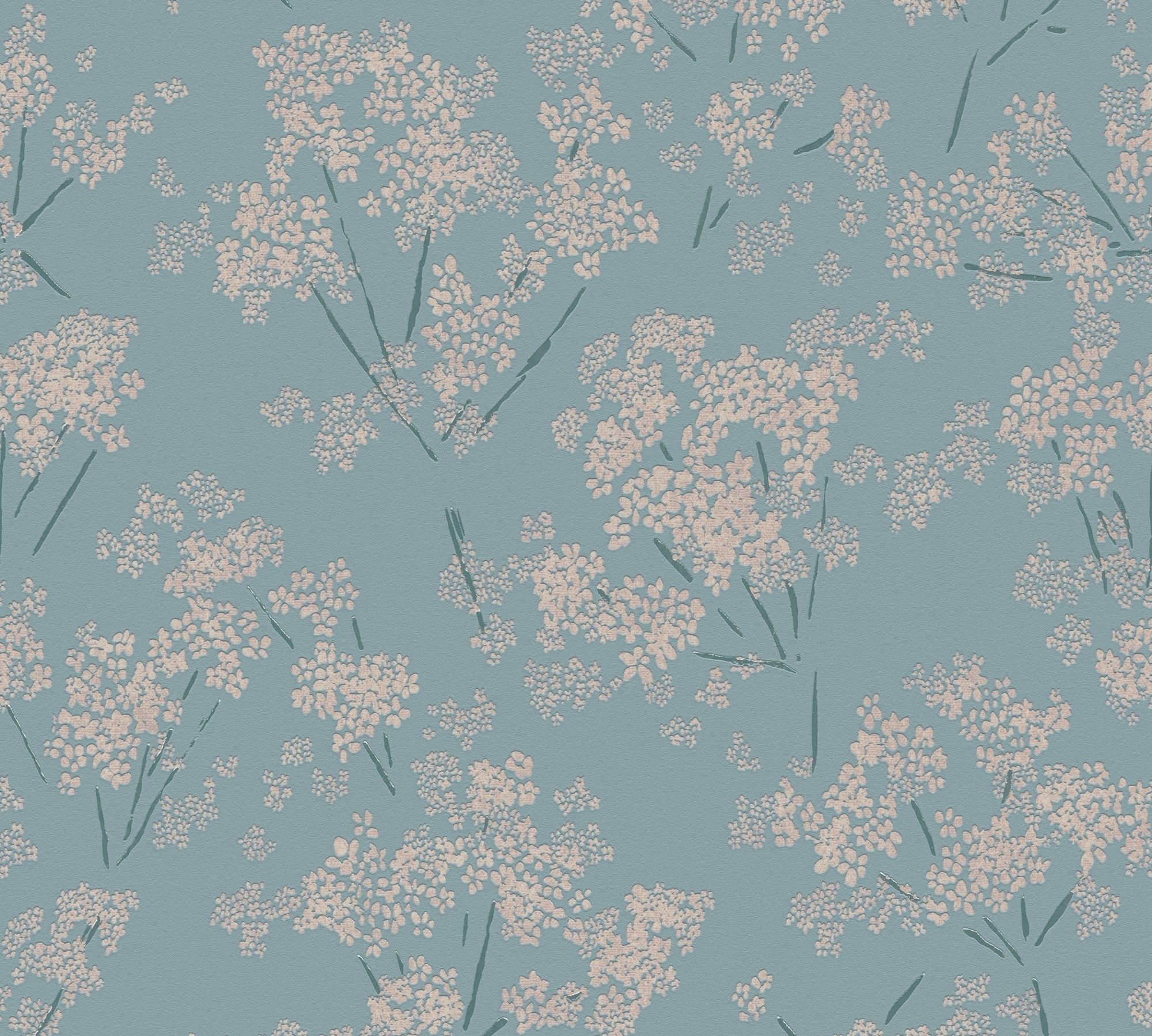 Bricoflor Kirschblüten Tapete Blau Grau Chinesische Vliestapete mit Blumen günstig online kaufen