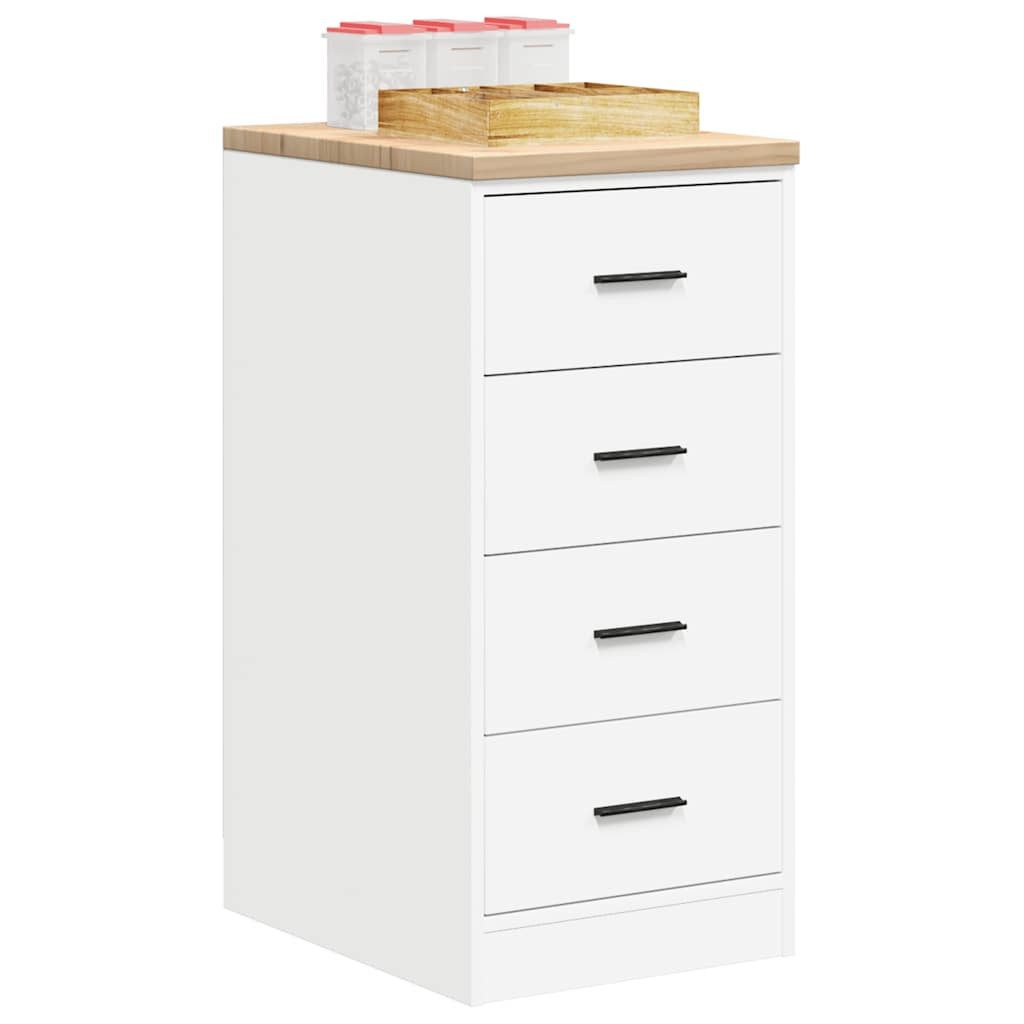 vidaXL Aktenschrank 40 x 51 x 85 cm Garagen-Aufbewahrungsschrank Weiß 40x51x85 cm Massivho (Wandschrank, 1-St)