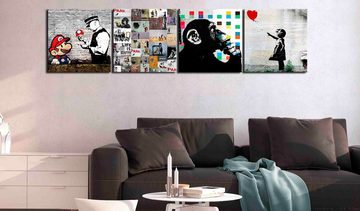 Artgeist Wandbild Banksy Collage (4 Parts)