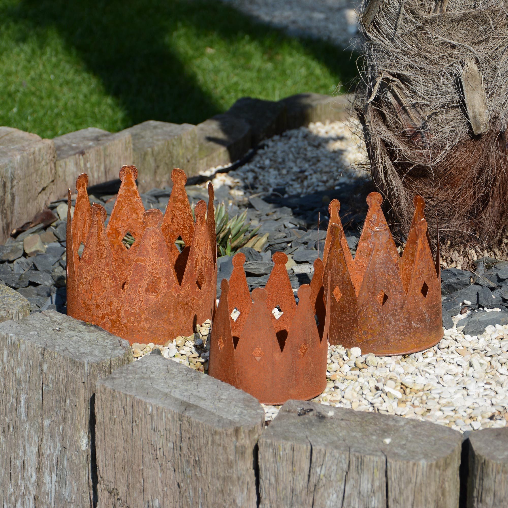 UNUS GARDEN Gartenstecker Roststecker Kronen 3er günstig online kaufen