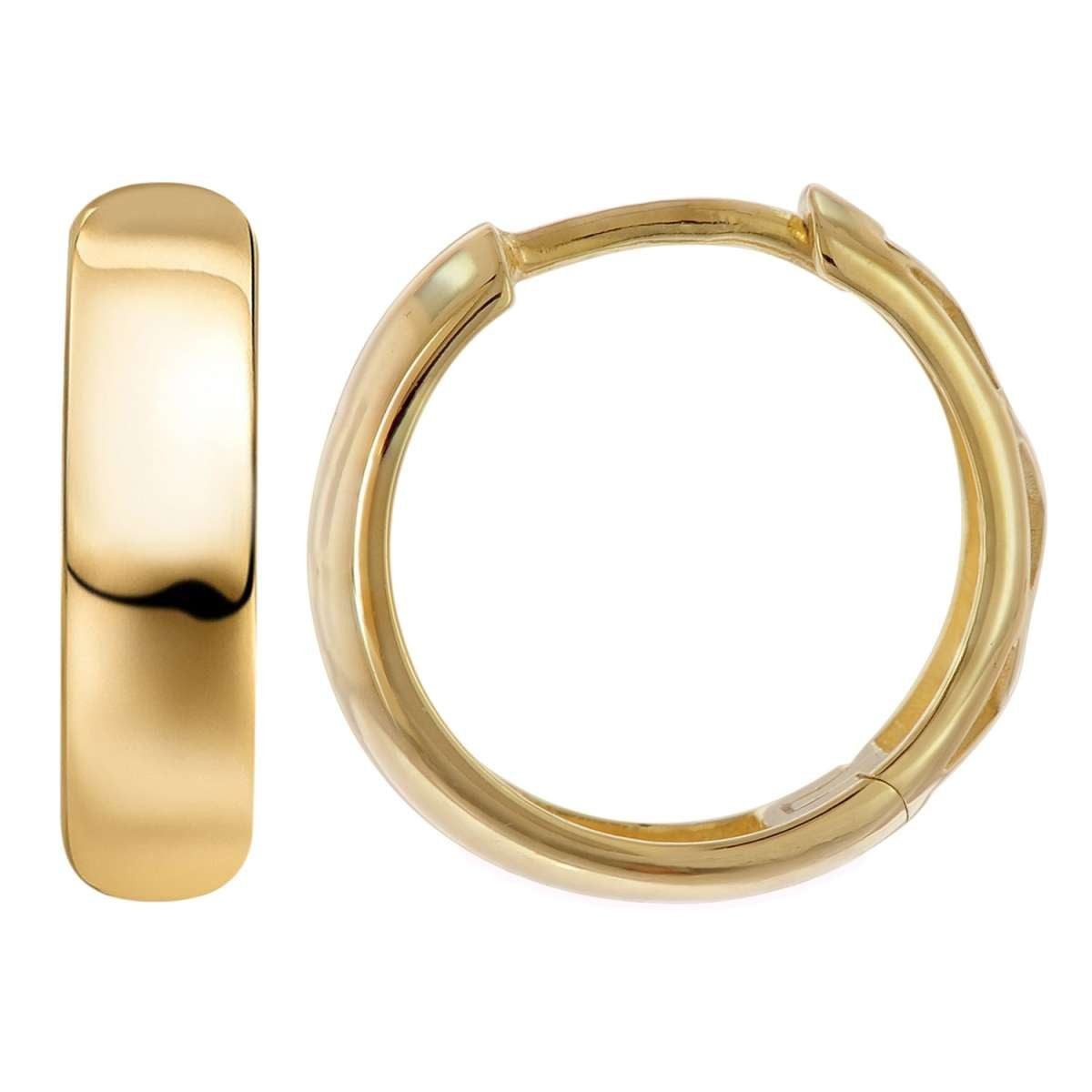 trendor Paar Creolen 21698, für Damen Gold 333/8K Glanz Klapp 15x4 mm