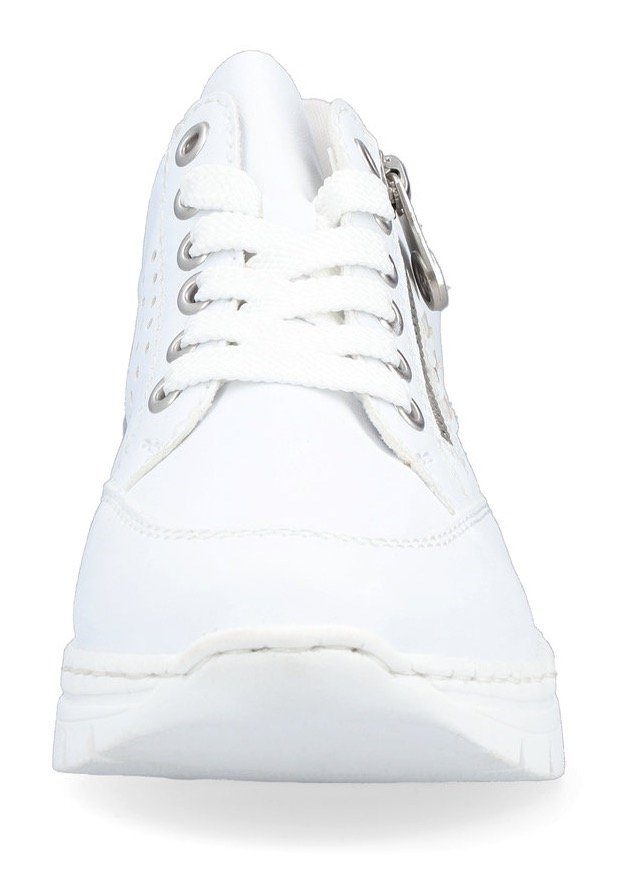 Rieker Wedgesneaker mit seitlichen Flechtdurchzügen, Freizeitschuh, Halbschuh, Schnürschuh