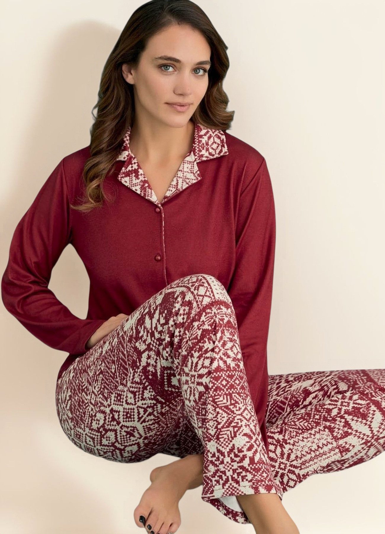 fashionshowcase Schlafanzug Thermal Pyjama Damen Set günstig online kaufen