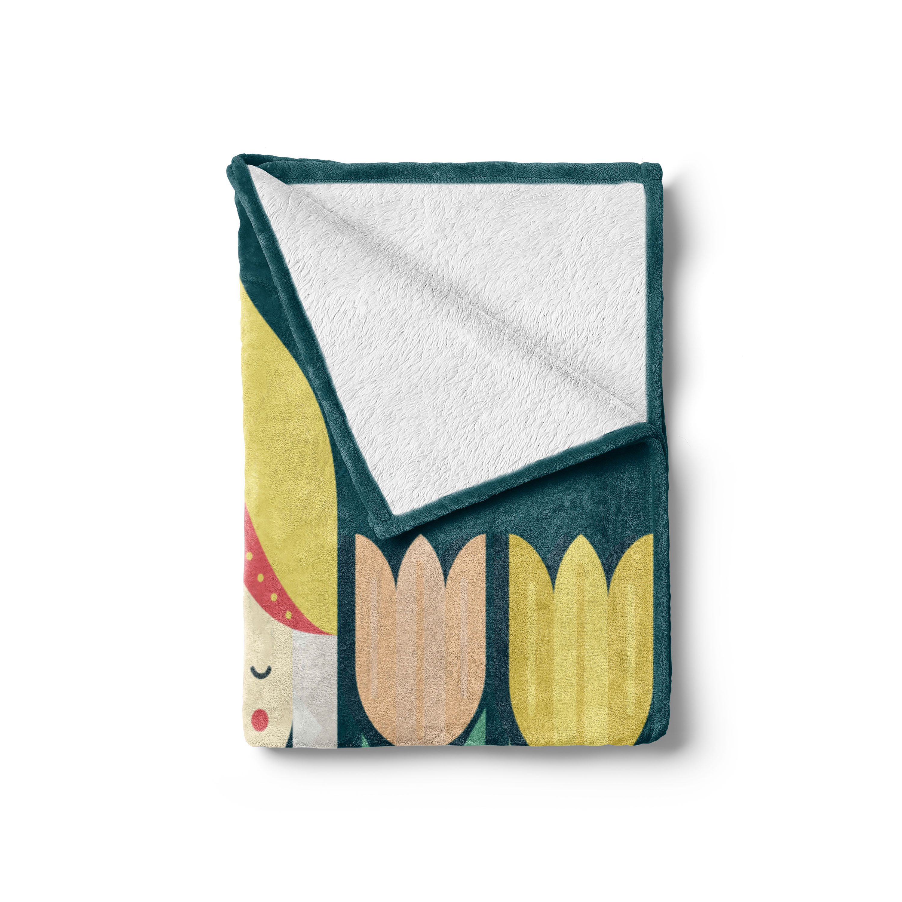 Wohndecke Gemütlicher Plüsch für den Innen- und Außenbereich, Abakuhaus, Amsterdam Niederländisches Mädchen und Blumen