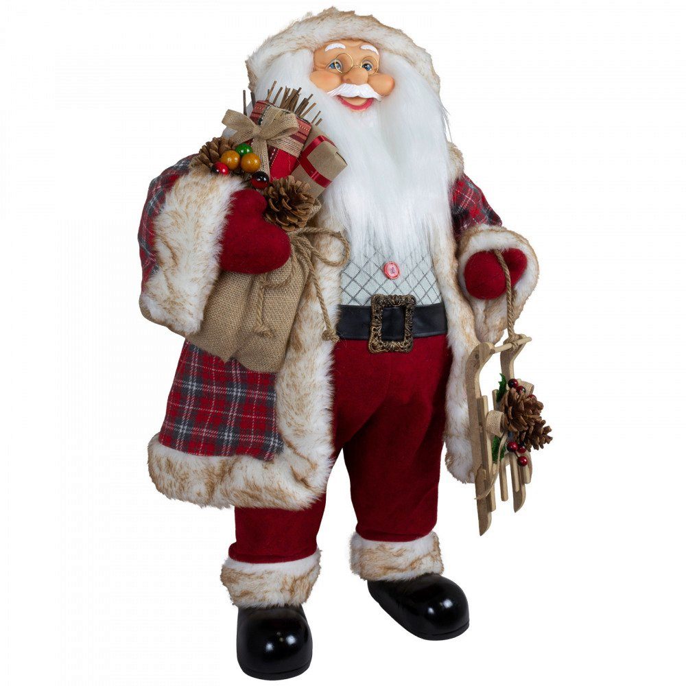 DOTMALL Weihnachtsmann XL dekorative Weihnachtsmann Figur 80cm Oscar Standi