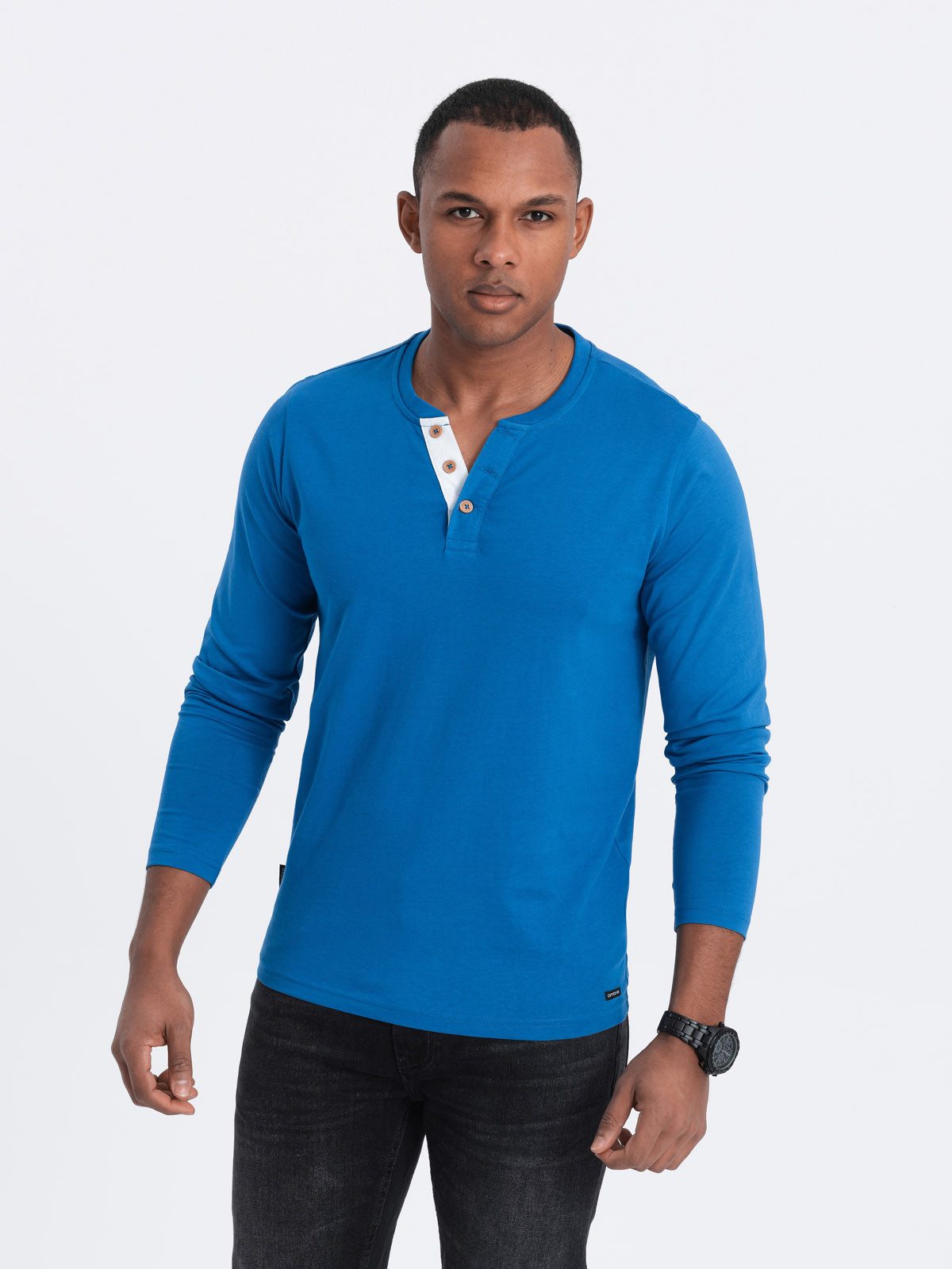 OMBRE Longsleeve Herren Longsleeve mit Knöpfen günstig online kaufen