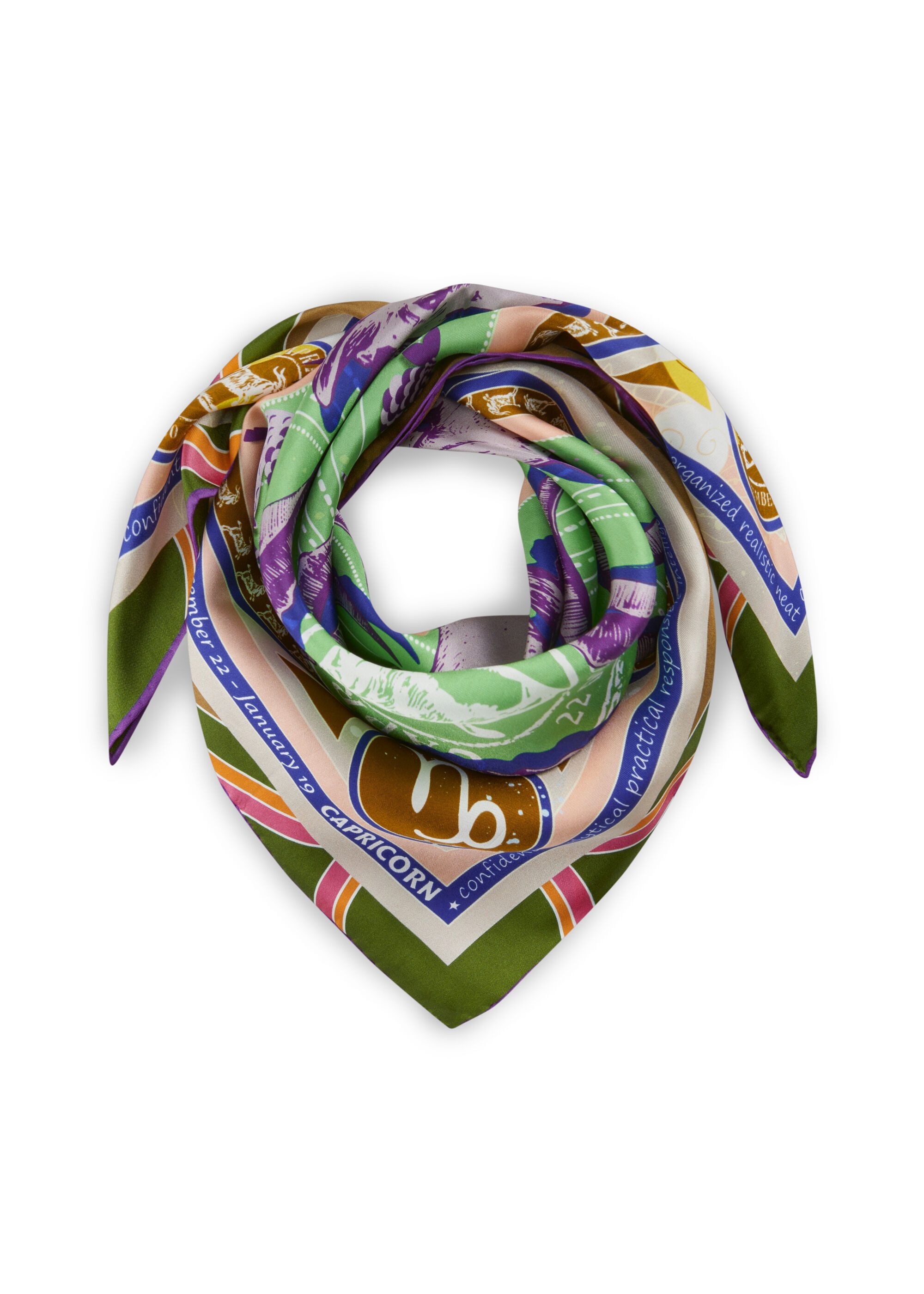 Codello Seidentuch Sternzeichen Steinbock, in grün