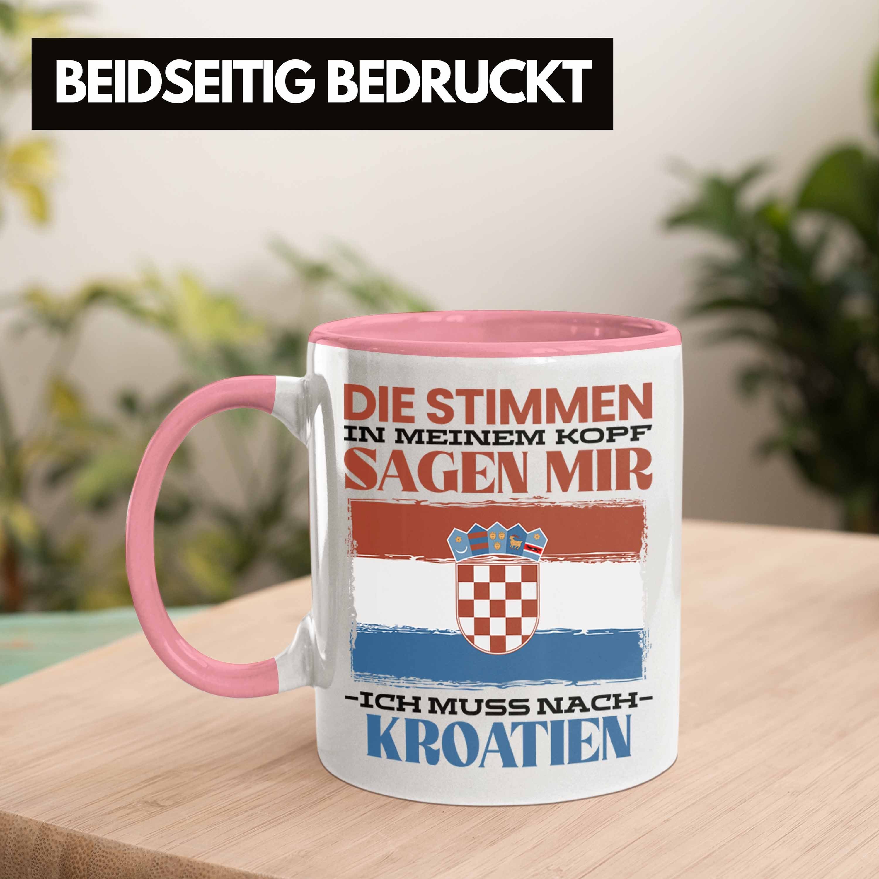 Geschenk Tasse Rosa Spruch Tasse Trendation Geschenkidee Heimat Kroatien Kroatie Urlaub