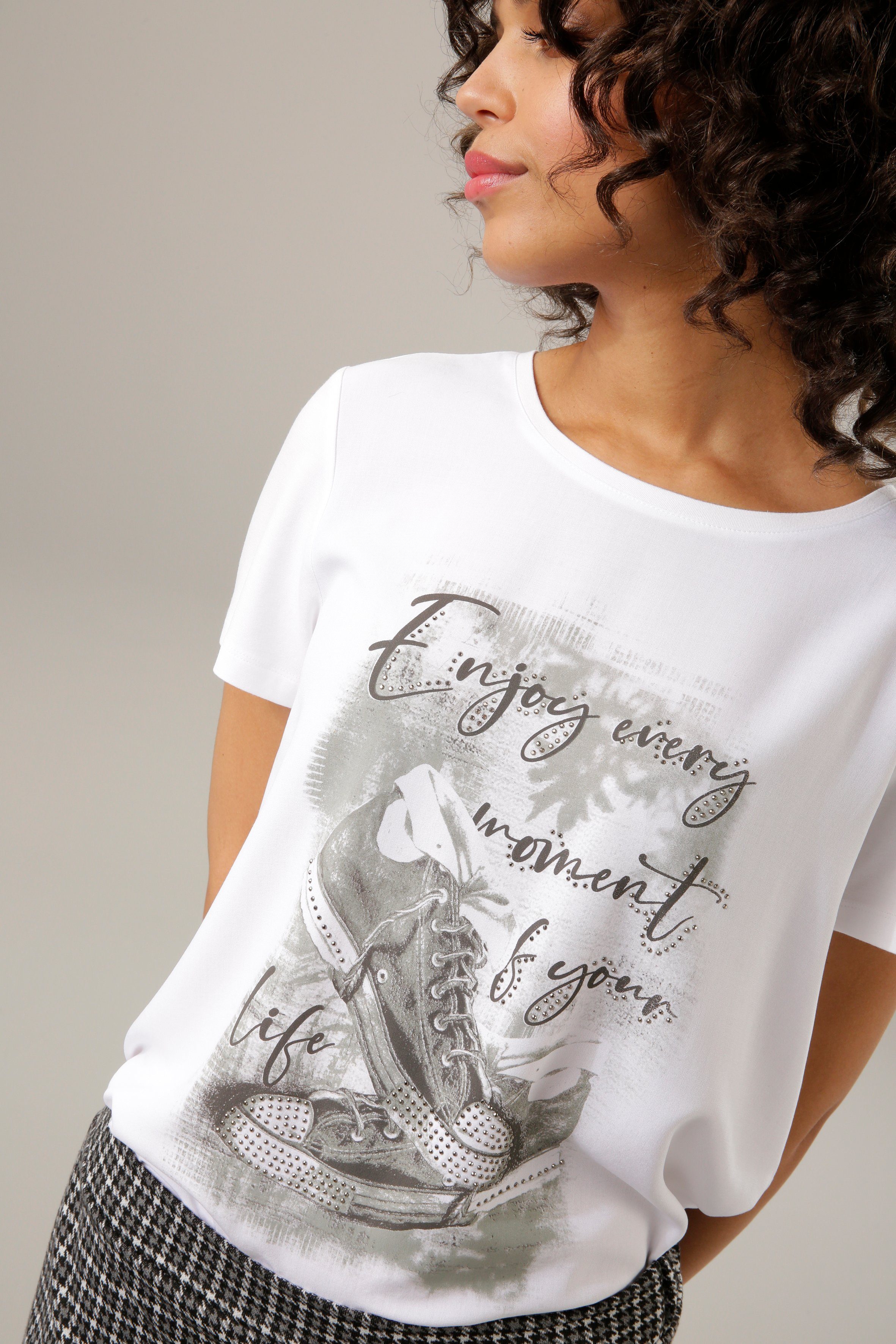 Aniston CASUAL Shirtbluse mit Glitzersteinchen verzierter günstig online kaufen