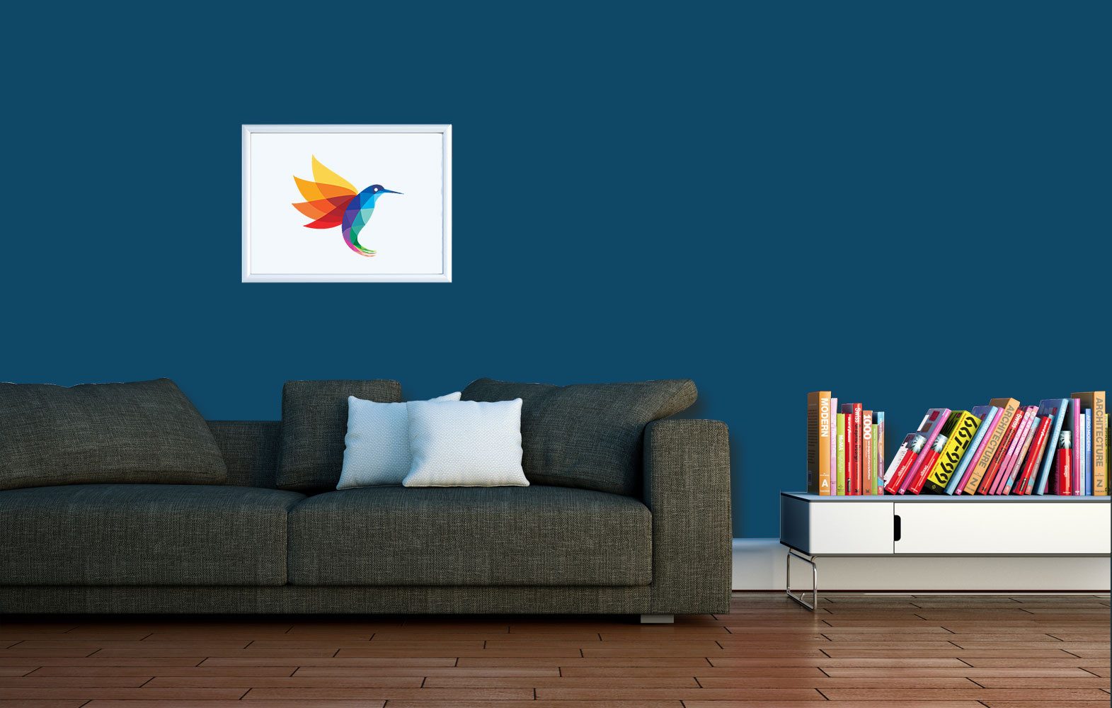 RyFo Colors Wand- und Deckenfarbe Manufakturweiß Blautöne,1 L ca. 8 m², Deckkraft-/Nassabriebklasse 1, matt, atmungsaktiv, für Innenräume