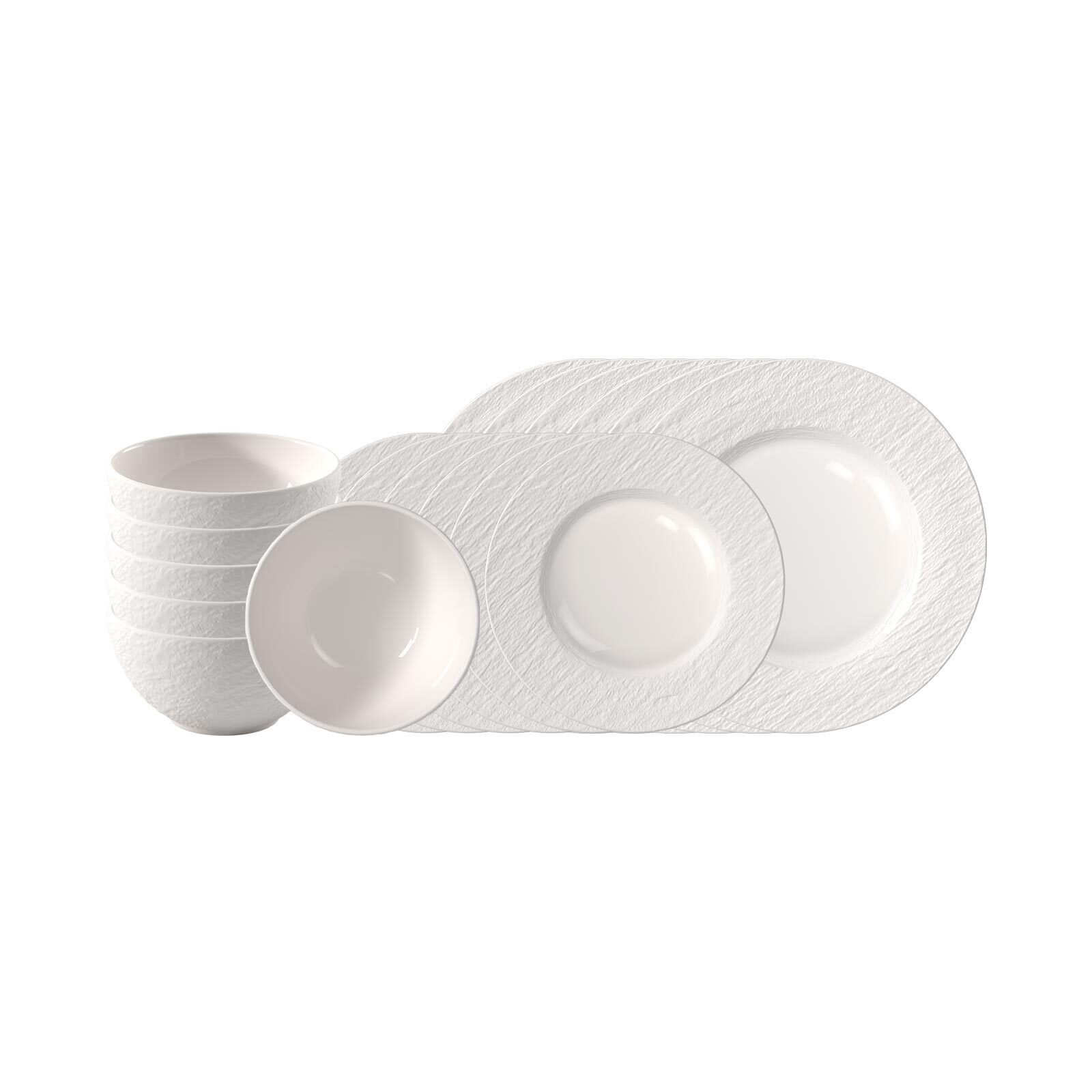 Villeroy & Boch Tafelservice Manufacture Ice Tafelservice 18-tlg. (18-tlg), 6 Personen, Porzellan