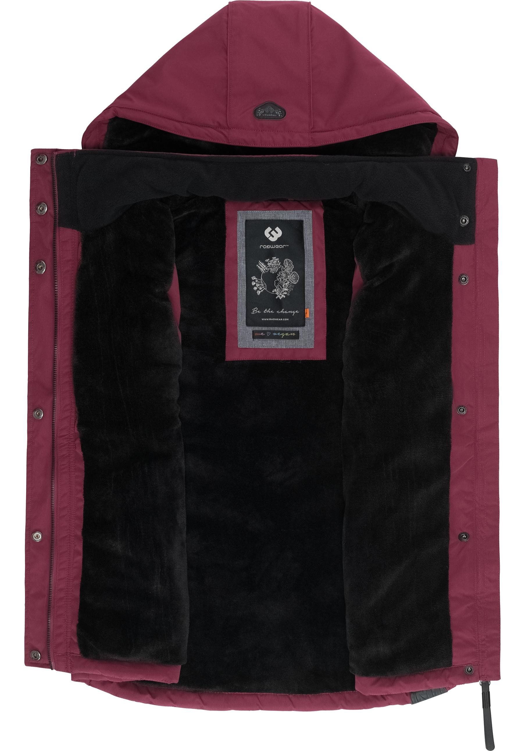 Ragwear Steppweste Hesty Wasserdichte Outdoor-Weste mit abnehmbarer Kapuze
