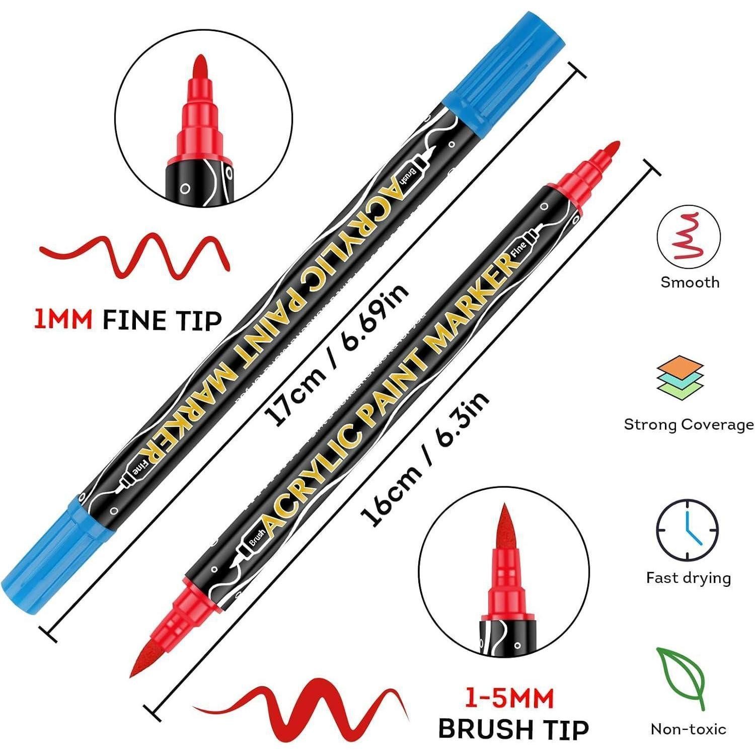 colpart Lackmarker Acrylstifte 48 Farben wasserfest Steinmalerei Kunststoff Glas Holz