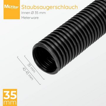 McFilter Staubsaugerschlauch Universal Schlauch Ø 35mm - 7 Meter, geeignet für Kärcher Bosch AEG, Siemens Nilfisk Parkside Einhell Makita Festool, leicht, flexibel