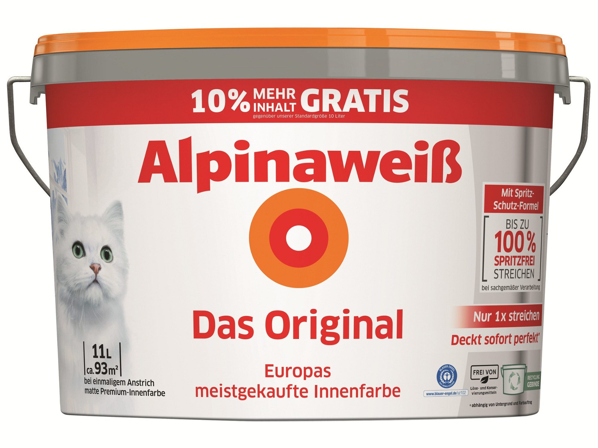 Alpina Wandfarbe Alpinaweiß Das Original 10 Liter + 1 Liter gratis