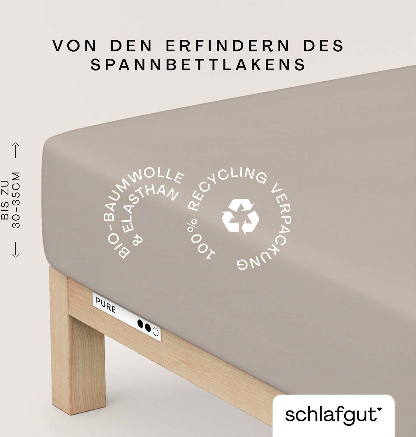 Schlafgut Spannbettlaken PURE Bio-Baumwolle mit Elasthan, günstig online kaufen