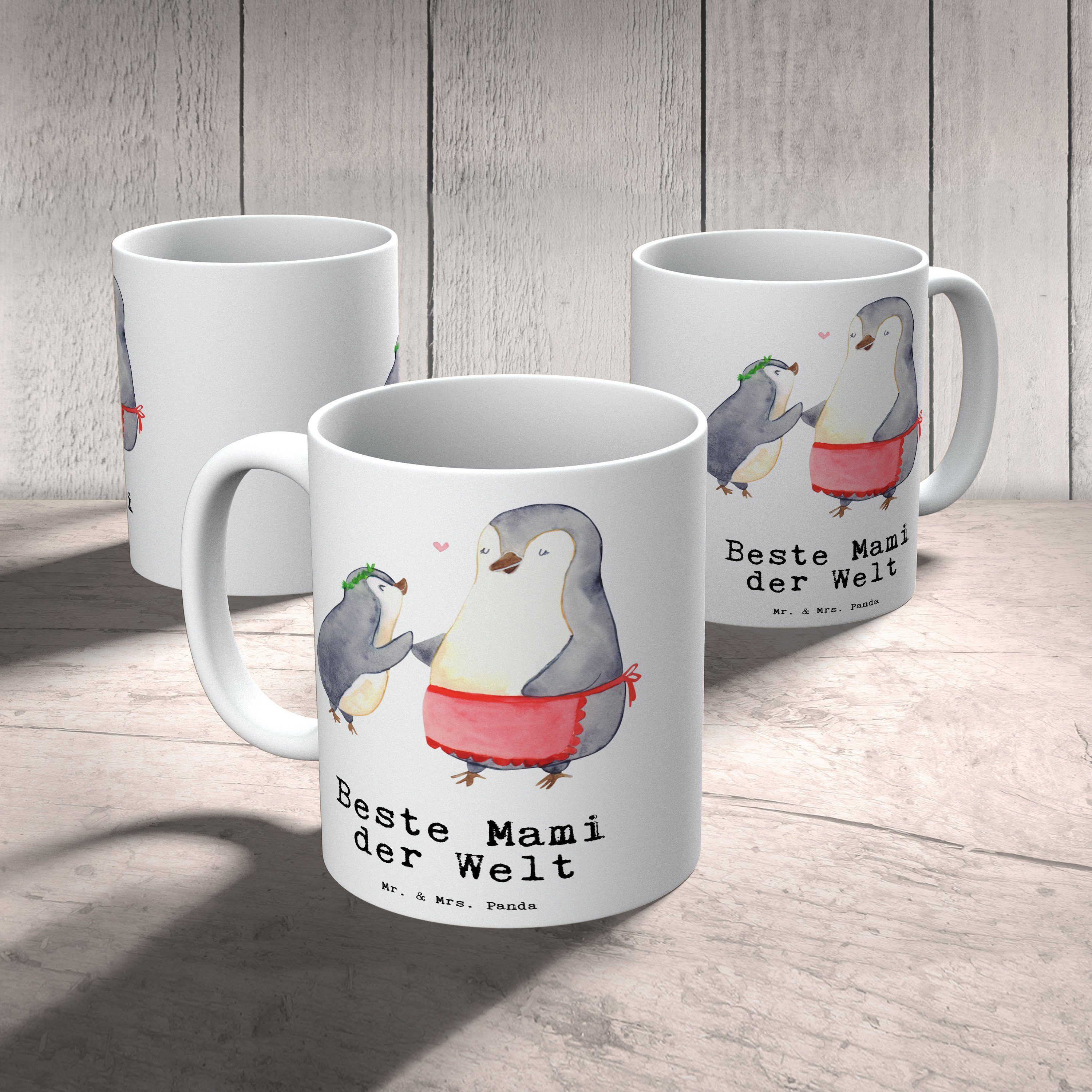 Mutter, Tee, Mami Pinguin Panda Geschenk, Weiß Beste & - Tasse Mr. - der Keramik Welt Geschenki, Mrs.