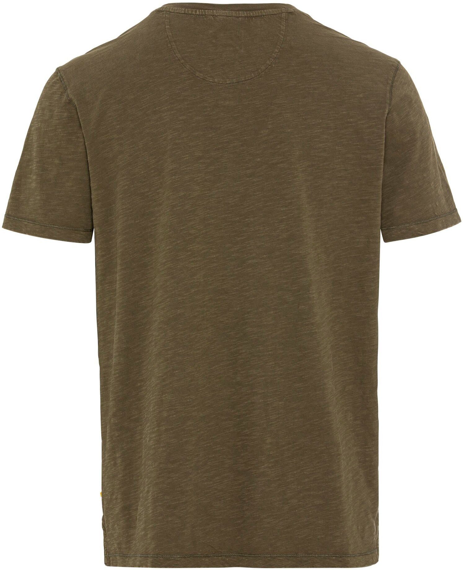 camel active T-Shirt mit Knopfleiste olive brown