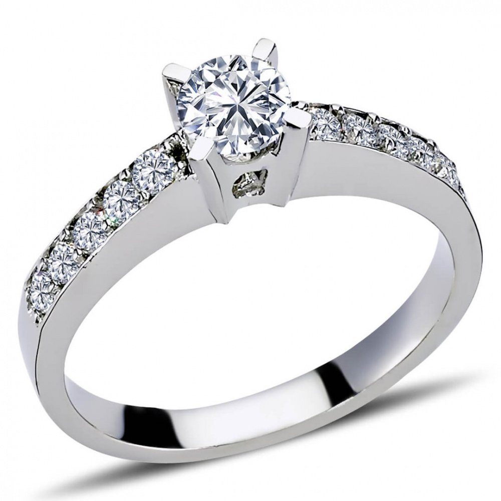EinStein Diamant Diamantring 0,75 Carat Diamant Solitär Ring Antragsring 14  Karat Weißgold