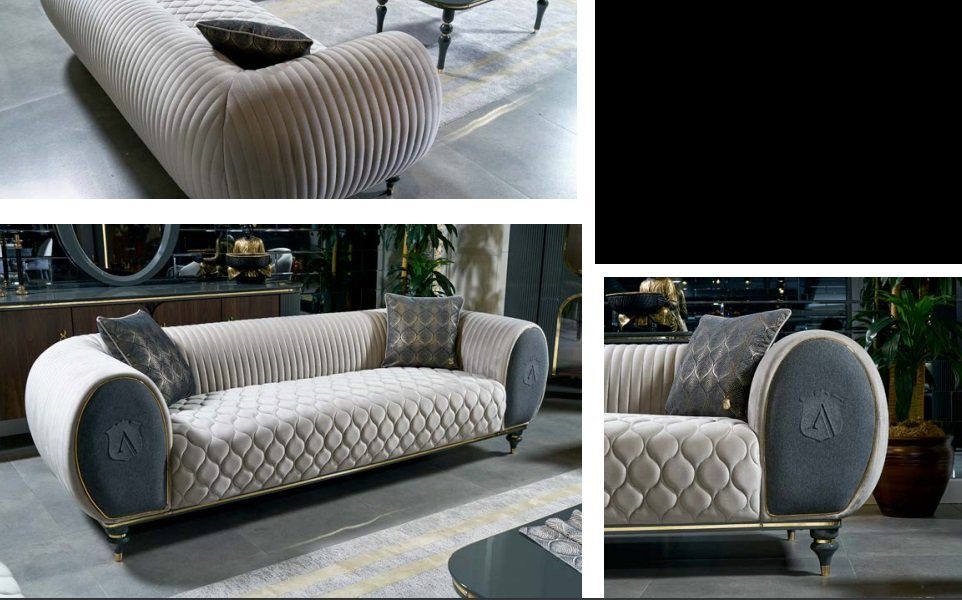 Polster Couch Stoff Sitzer Sofa Sofa, 3 Sofa Luxus JVmoebel big Dreisitzer