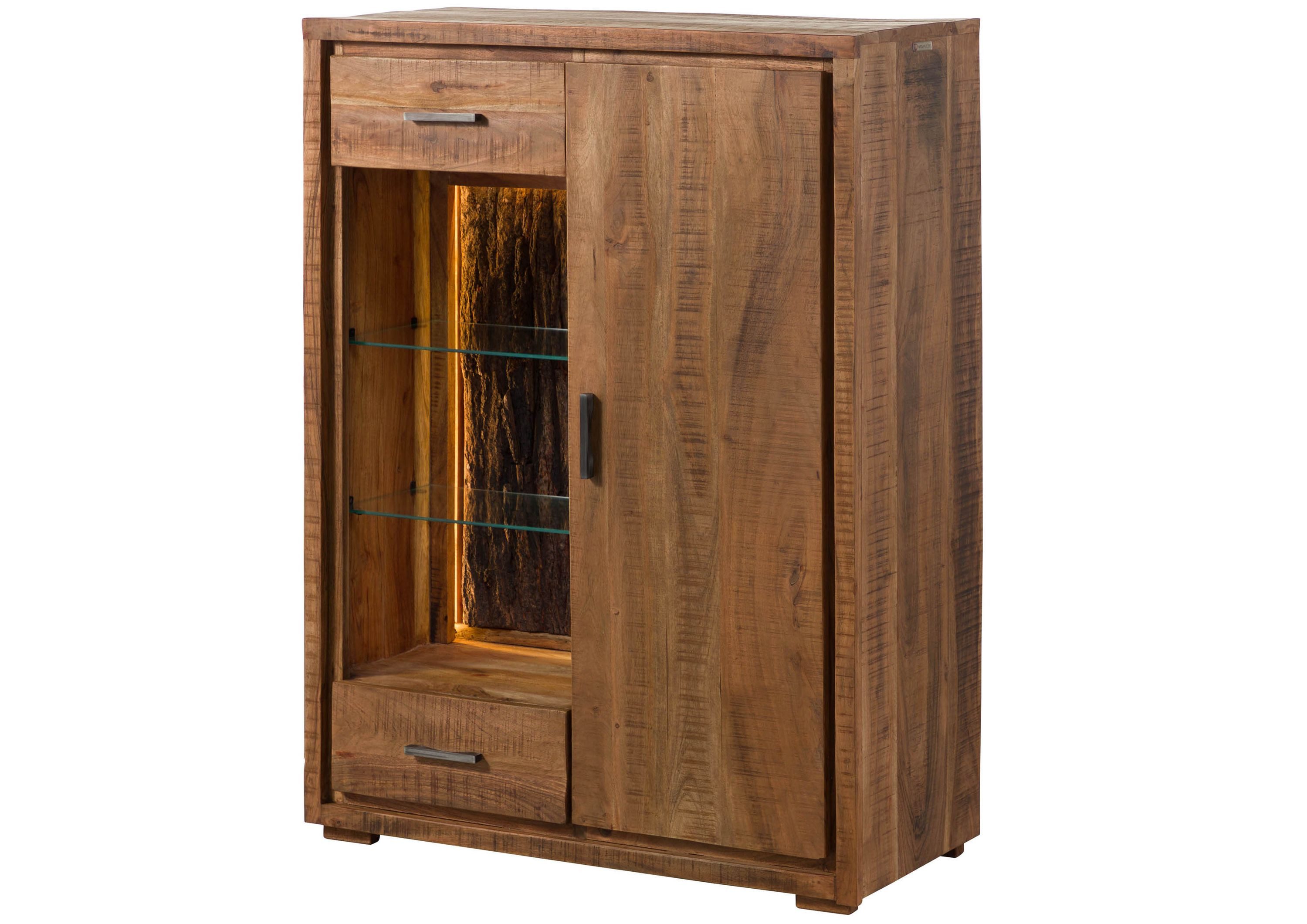 Massivmoebel24 Kommode BARK (Massivholz), Akazie 88x40x120 natur lackiert BARK #125