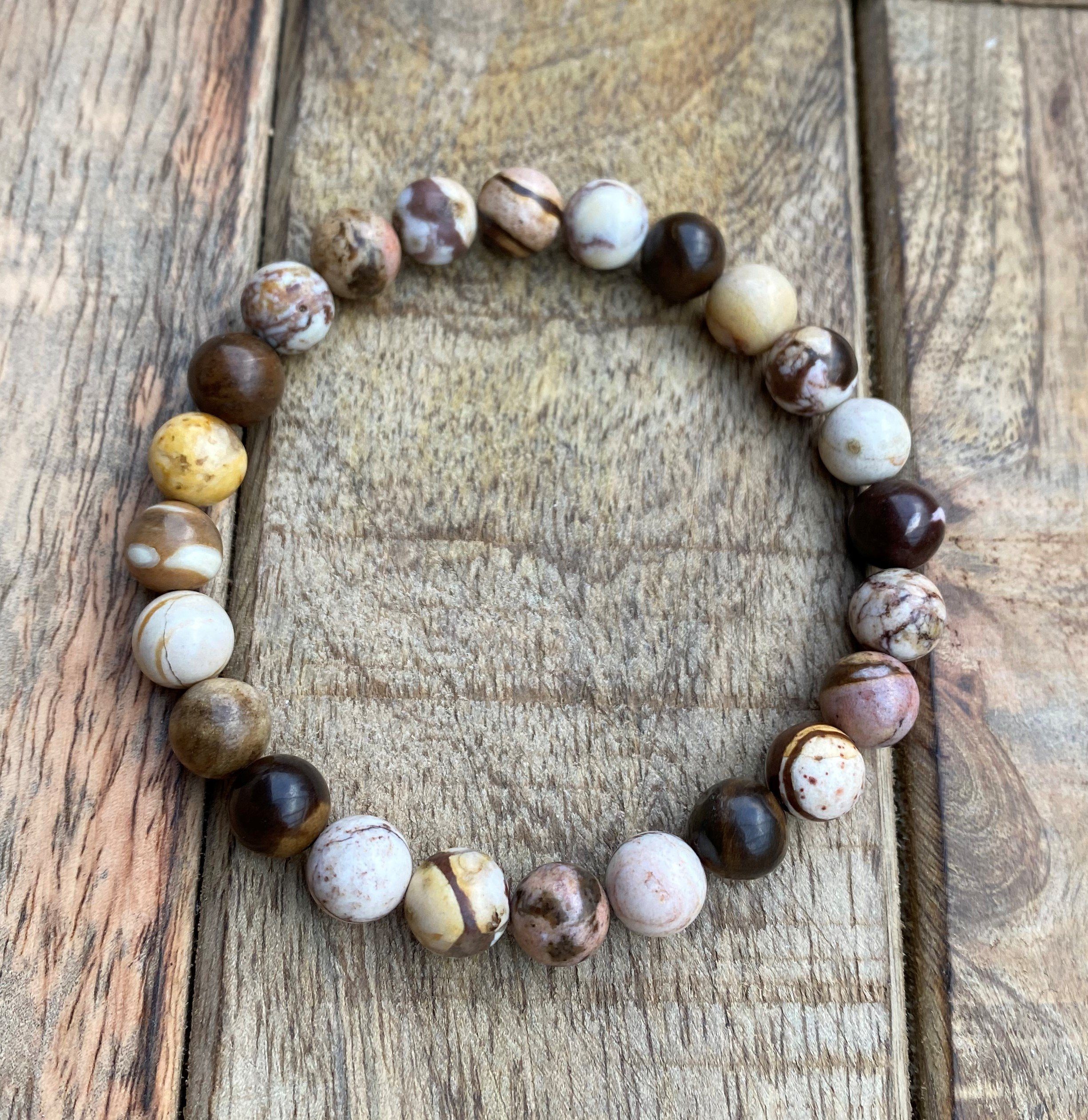 NAHLE Perlenarmband Naturstein Jaspis Armband (1-tlg), elastisches Band günstig online kaufen