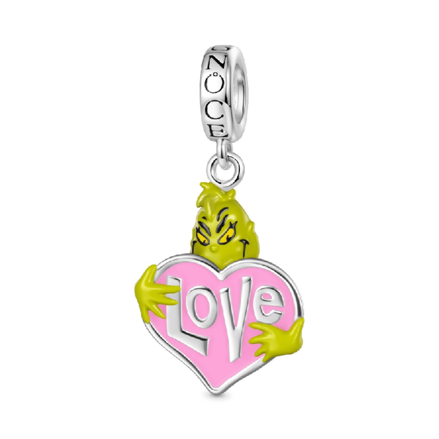 Gnoce Bead Gnoce Charm Grinch mit Herz Silber JAC152