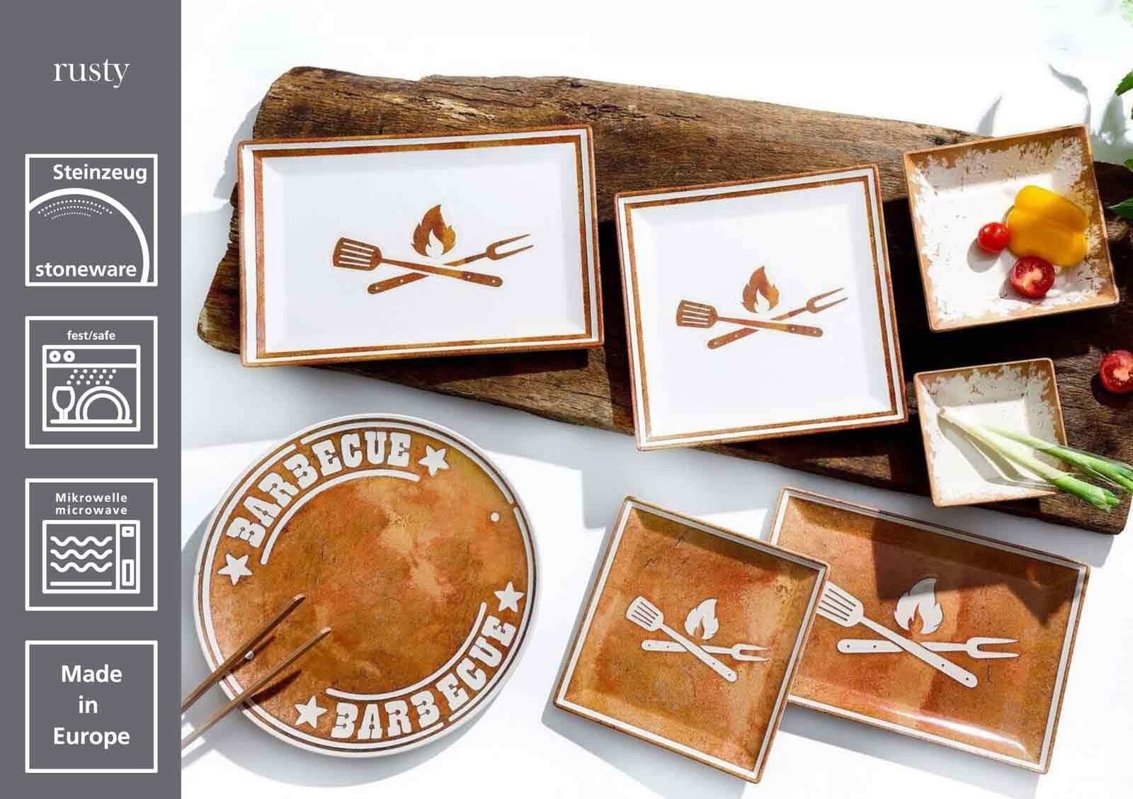 Ritzenhoff & Breker Frühstücksteller Rusty Dessertteller 21 x 21 cm 6er Set, (6 St)