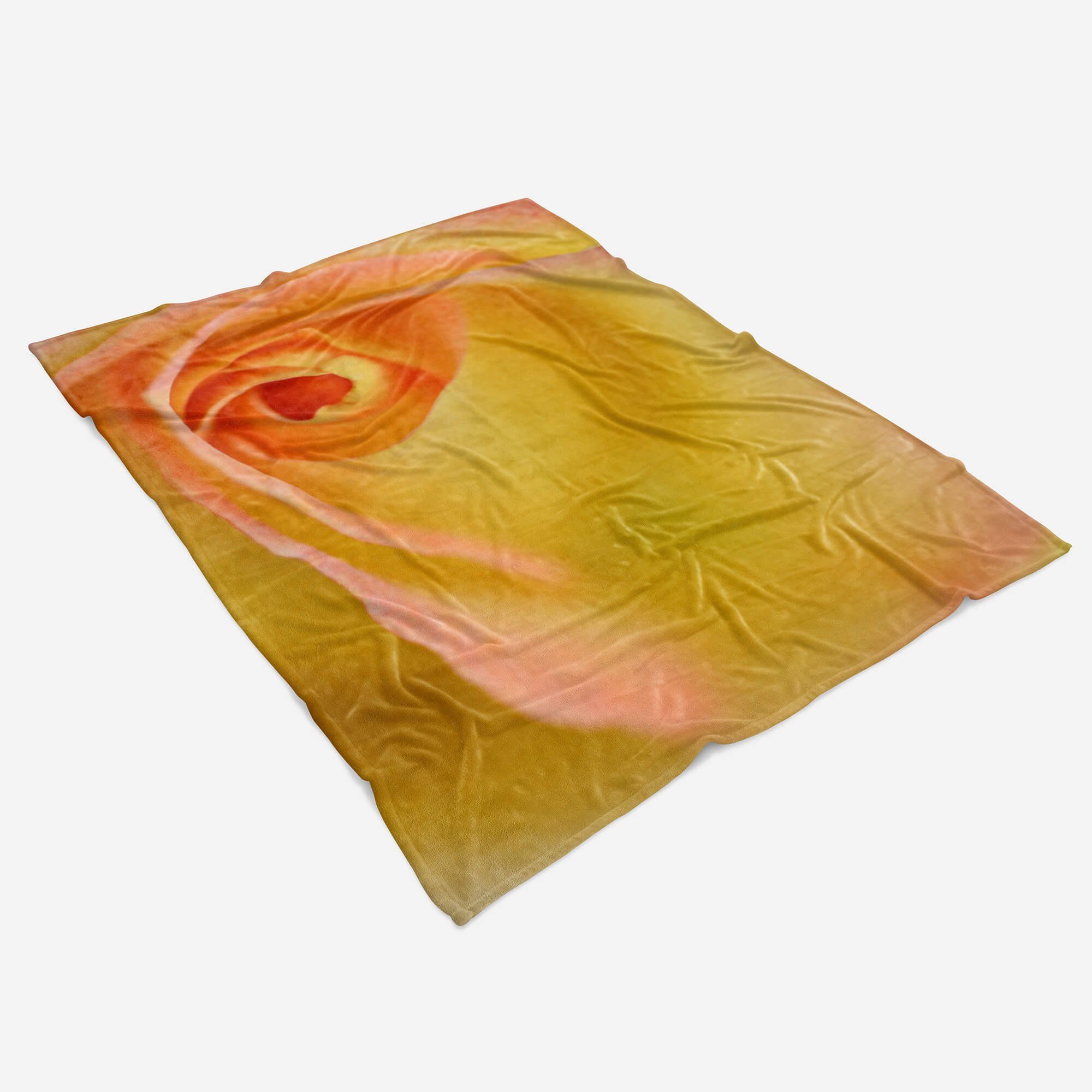 Sinus Art Handtücher Handtuch Strandhandtuch mit Handtuch Baumwolle-Polyester-Mix Kuscheldecke (1-St), Blume Bl, Saunatuch Fotokunst Fotomotiv
