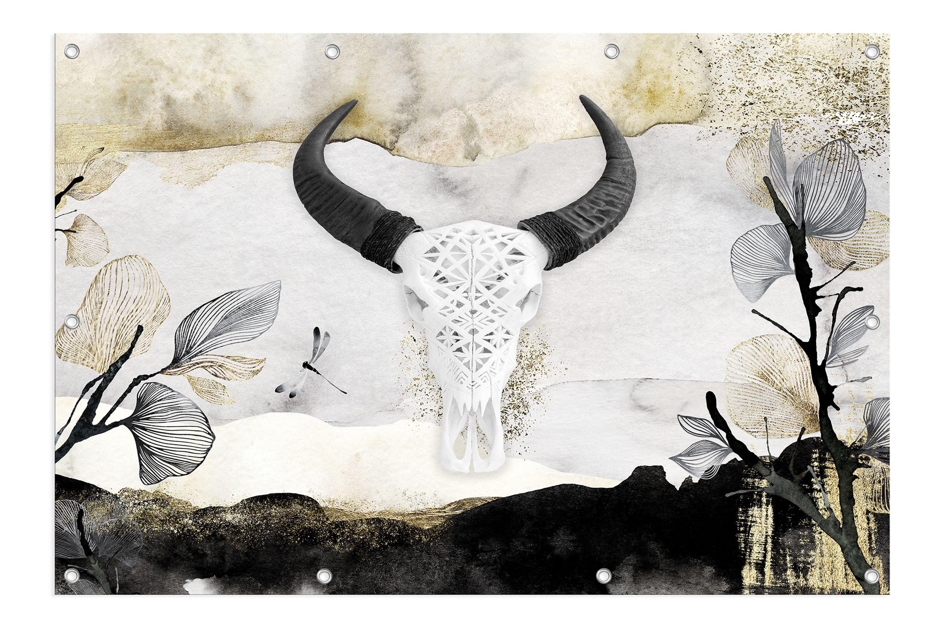 artissimo Poster XXL Garten-Poster 120x80cm abstrakt Outdoor-Deko, Outdoor-Poster: modern Black & White