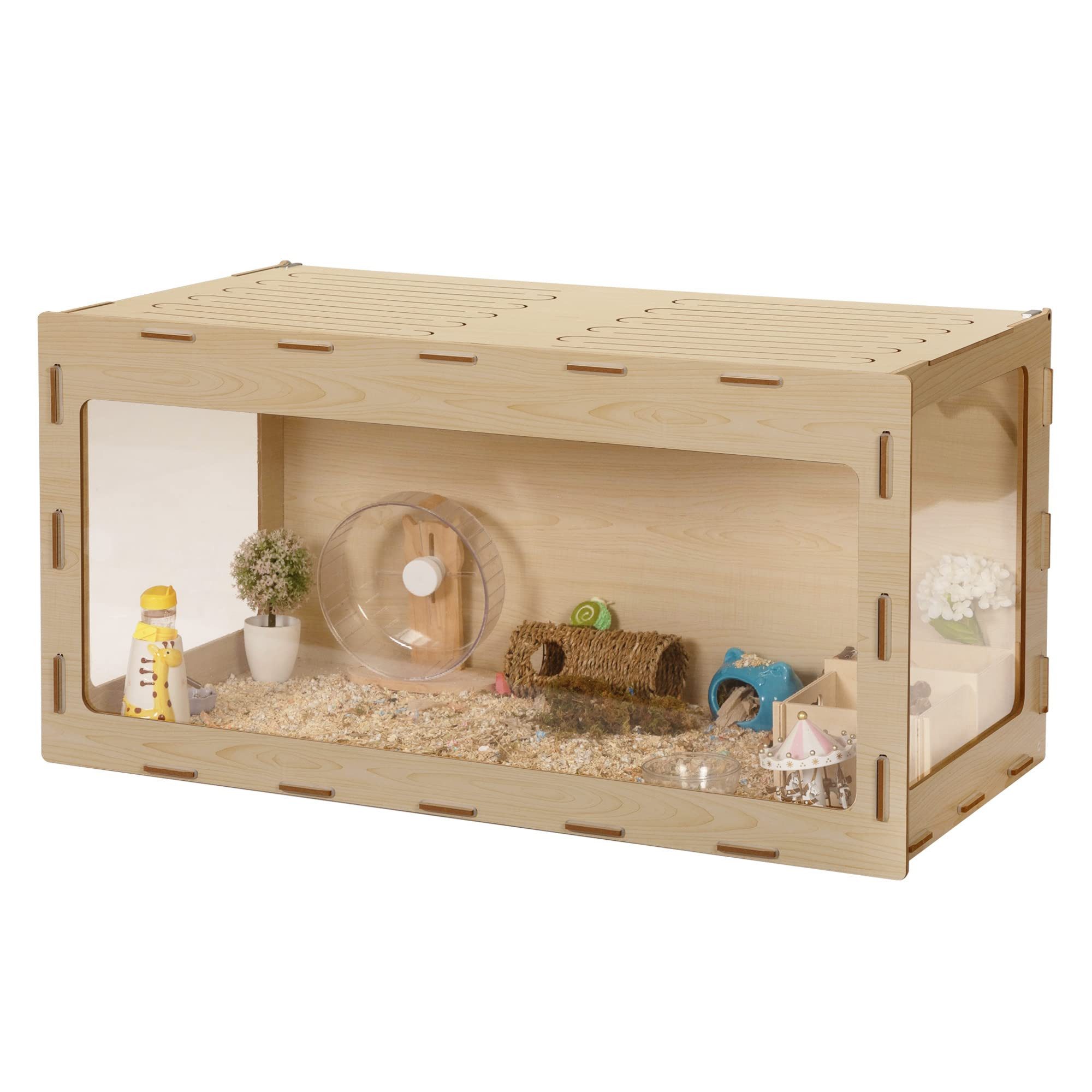 Kleintierkäfig aus MDF mit Acrylfenster – belüftet & einfach zu montieren