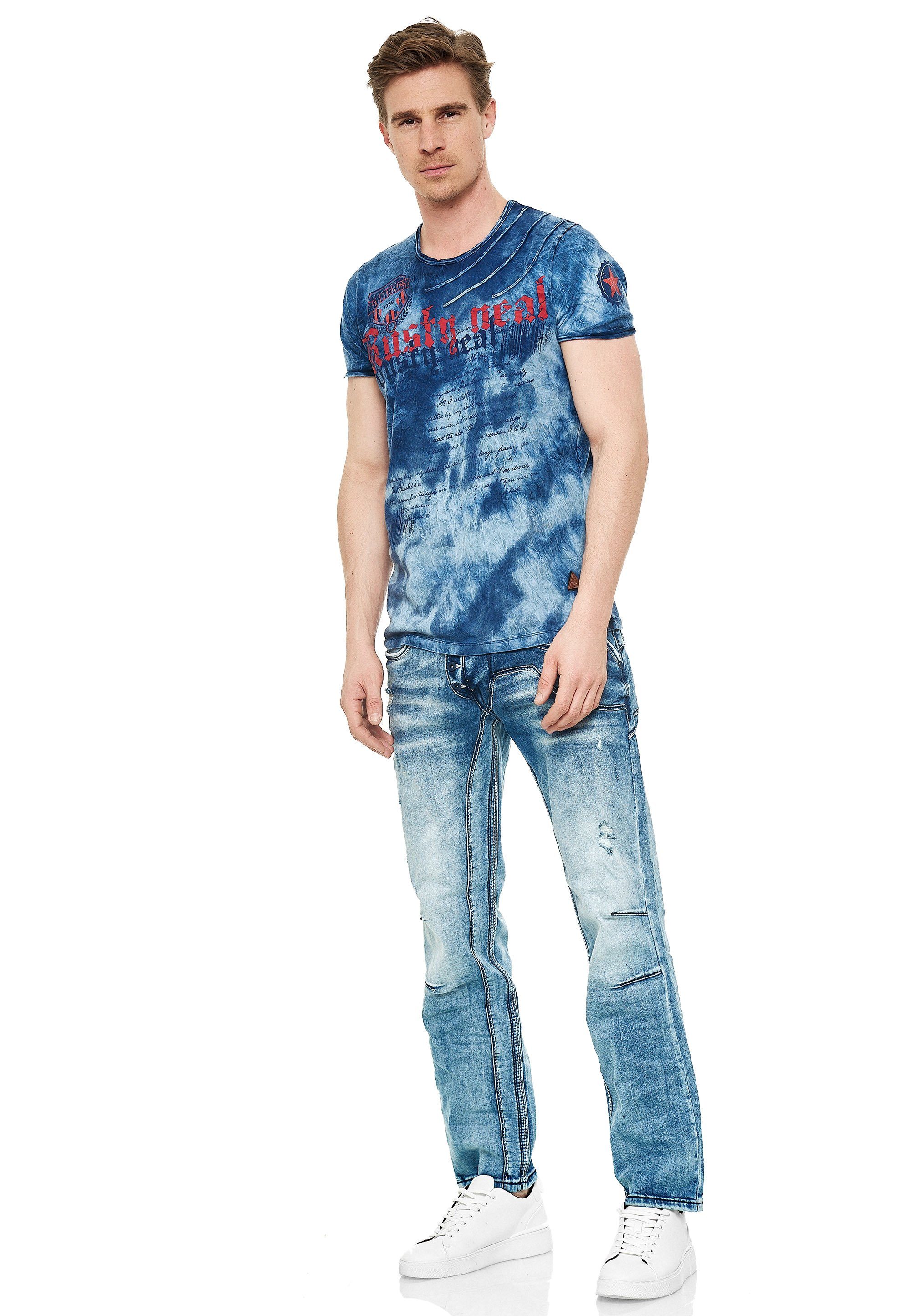 Rusty Neal cooler Bequeme mit Waschung Jeans