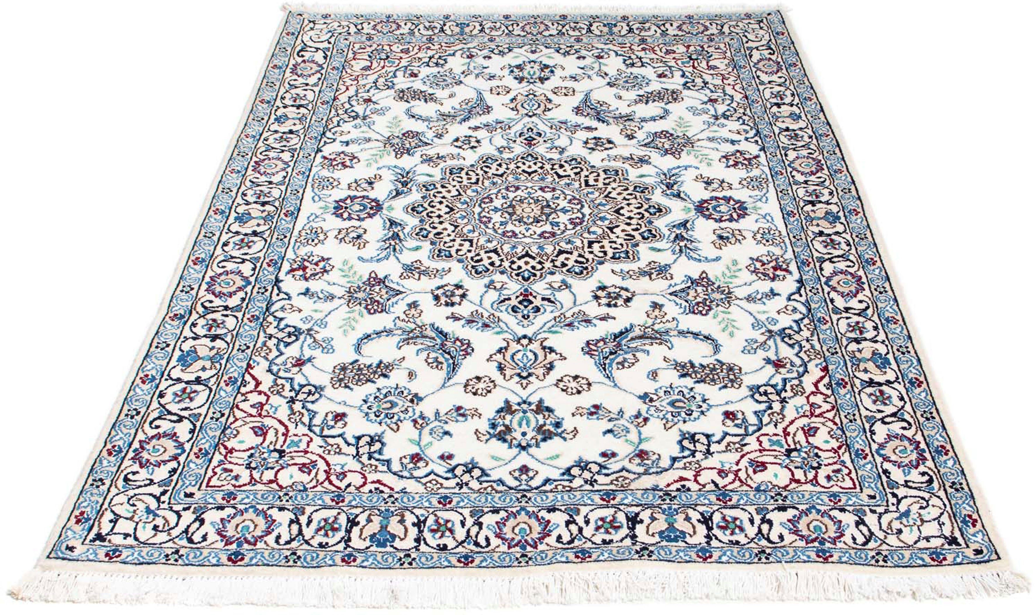 Orientteppich Perser - Nain - Royal - 177 x 114 cm - beige, morgenland, rechteckig, Höhe: 10 mm, Wohnzimmer, Handgeknüpft, Einzelstück mit Zertifikat